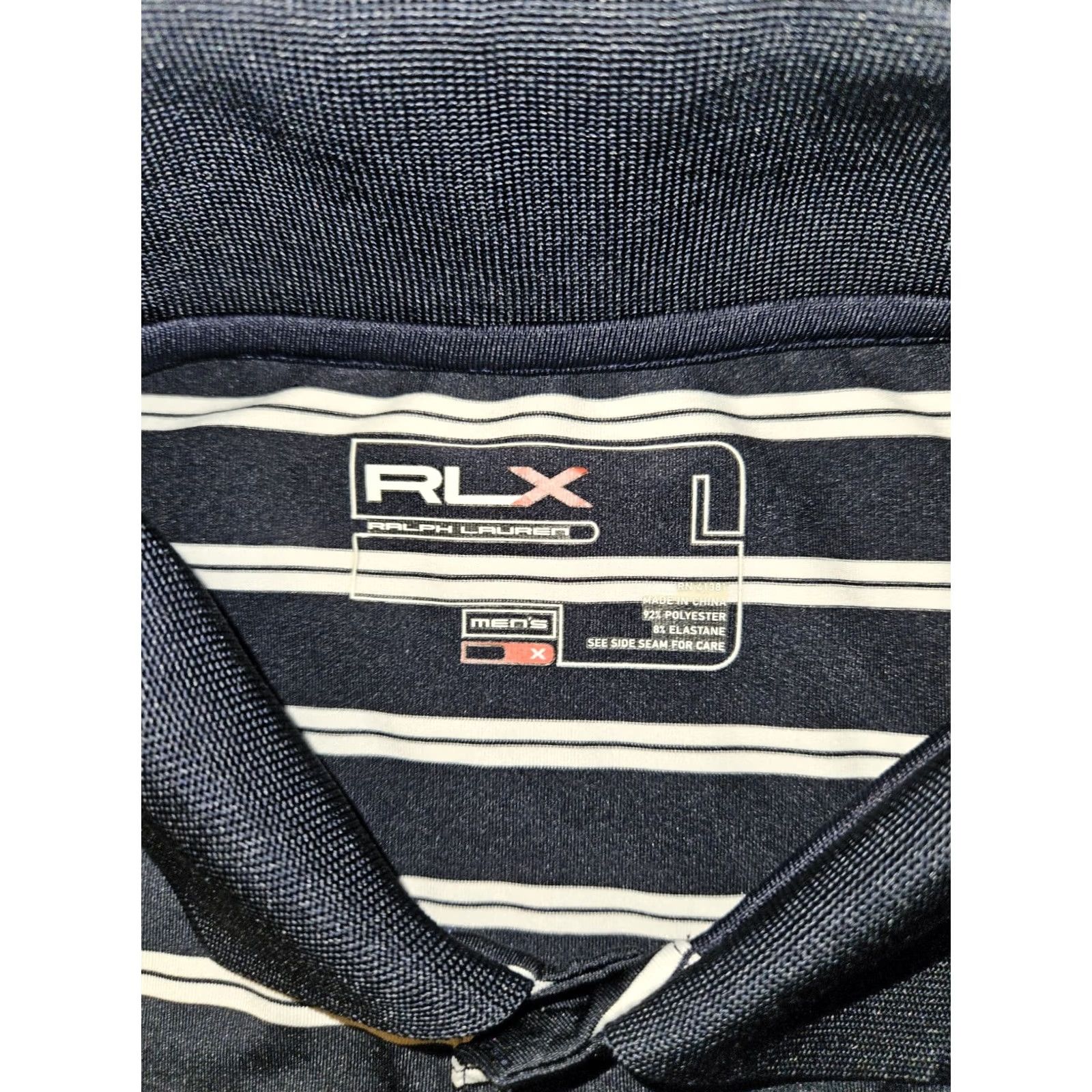 Ralph Lauren VINTAGE Ralph Lauren RLX Polo Blue Striped Short Sleeve Golf Rugby Active Shirt Mens L Blue Striped Embroidered Logo 90s Size US L / EU 52-54 / 3 - 2 Thumbnail