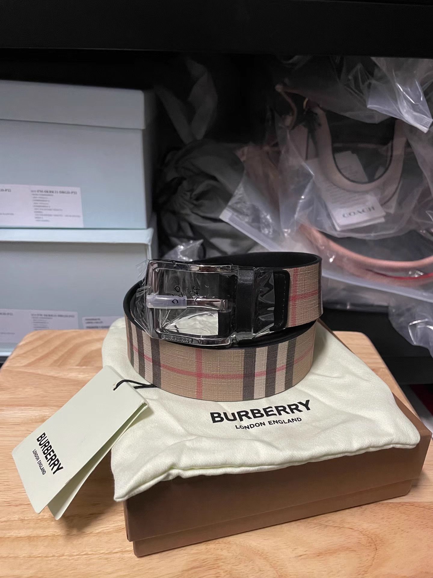 Burberry Burberry Classic Beige Leather Belt K6 Size ONE SIZE - 2 Thumbnail
