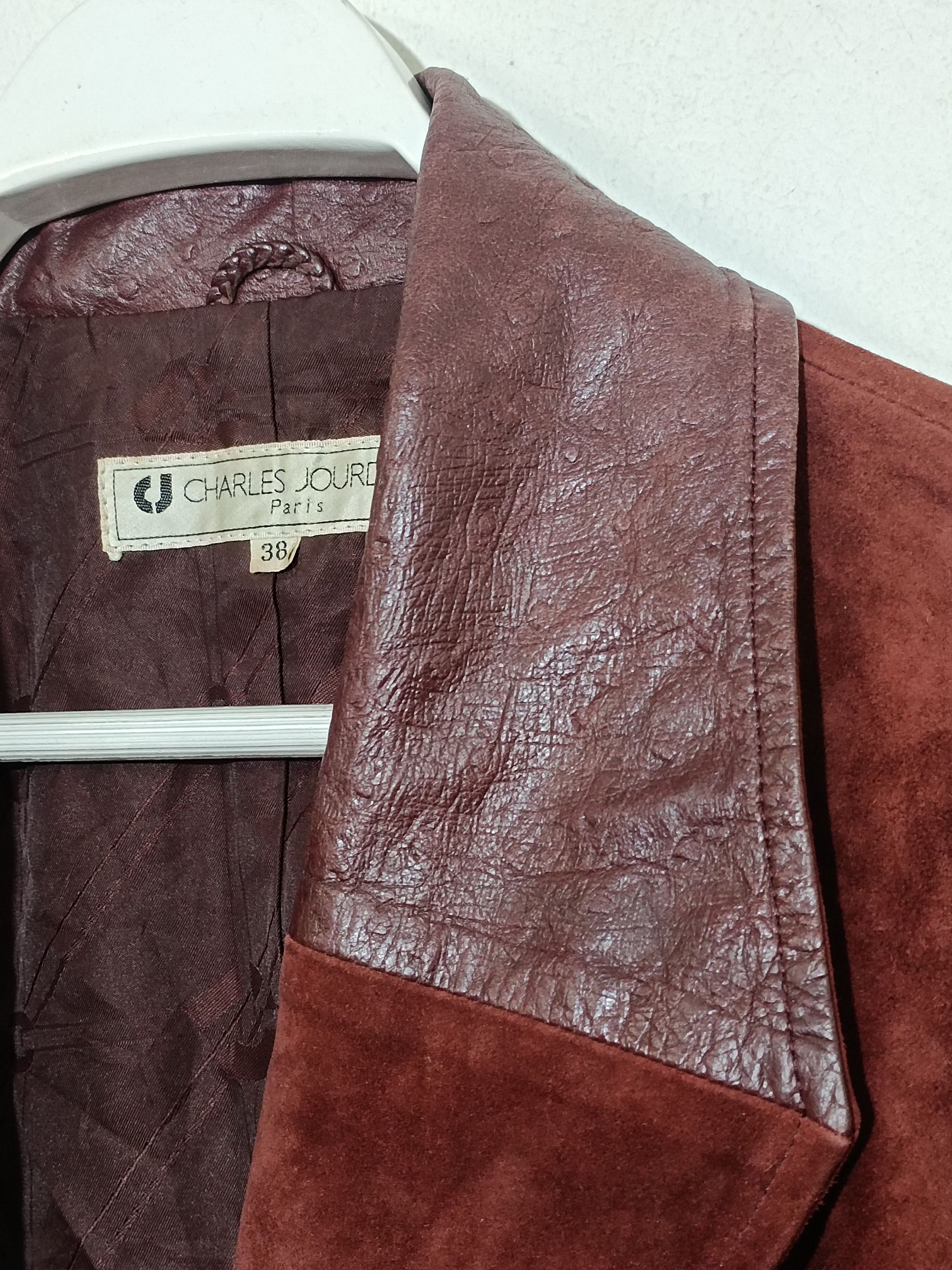 Charles Jourdan × Japanese Brand Vintage Charles Jourdan Suede ostrich Leather Coat Jacket Size US M / EU 48-50 / 2 - 4 Thumbnail