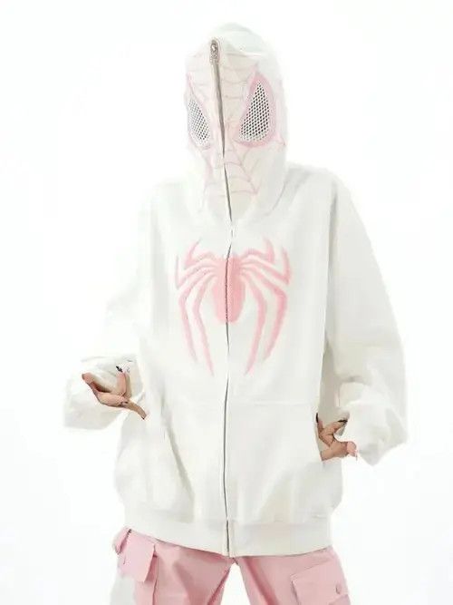 Designer Hoodie Vintage Embroidery Y2K Spiderman Full Zip-Hoodie Size M / US 6-8 / IT 42-44 - 3 Thumbnail