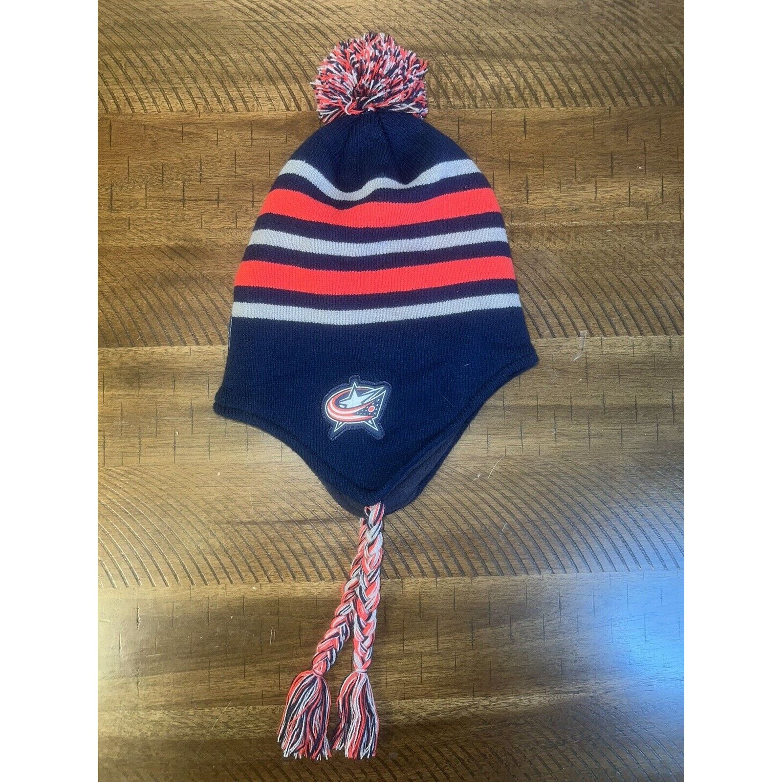 Other Columbus Blue Winter Hat Skull Ski Cap Ear Flap Sport NHL Size ONE SIZE - 4 Thumbnail
