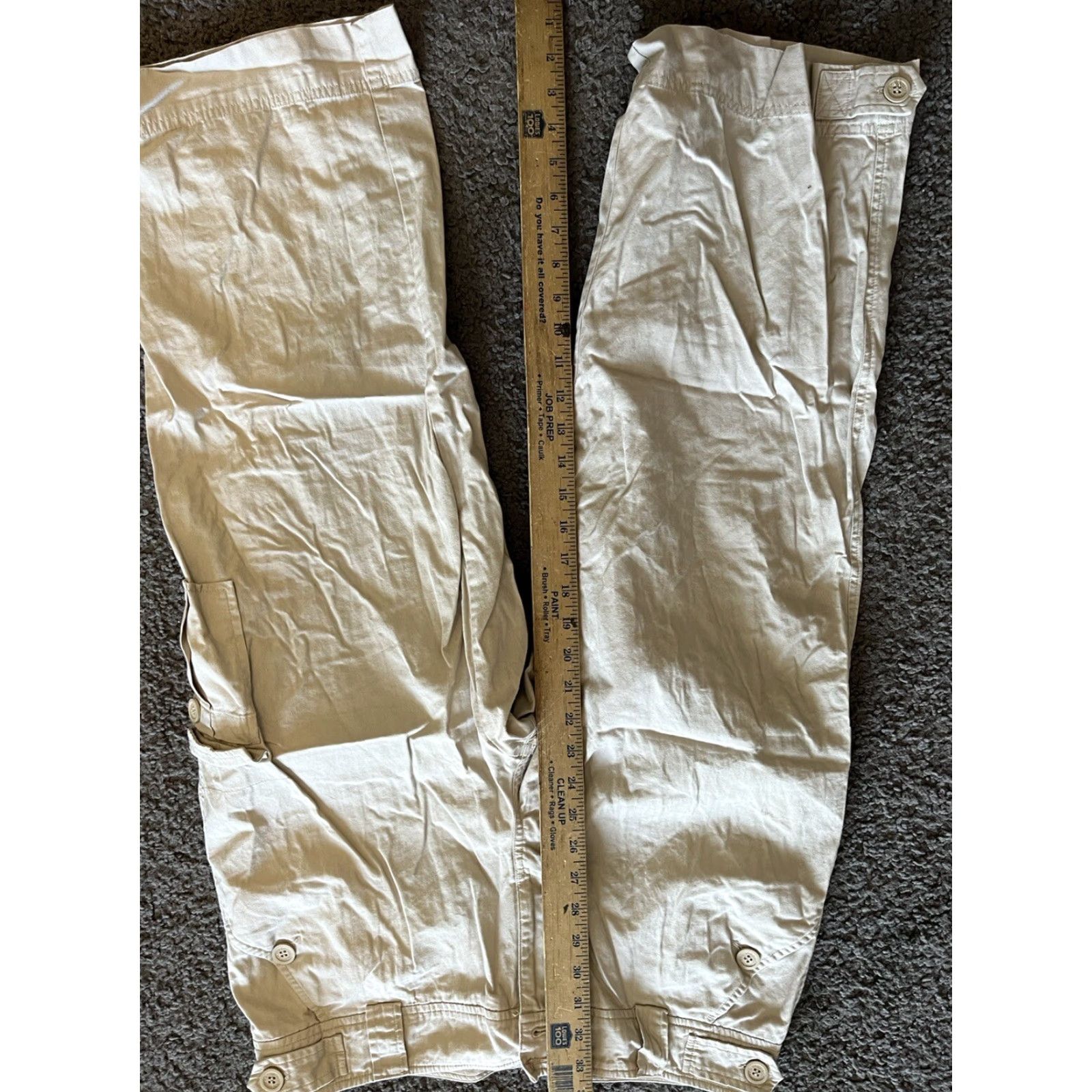 Vintage New York & Company Pants Womens Size 12 Beige Stretch Cotton Flat Front Ankle Workwear Size US 12 / IT 42 - 3 Thumbnail