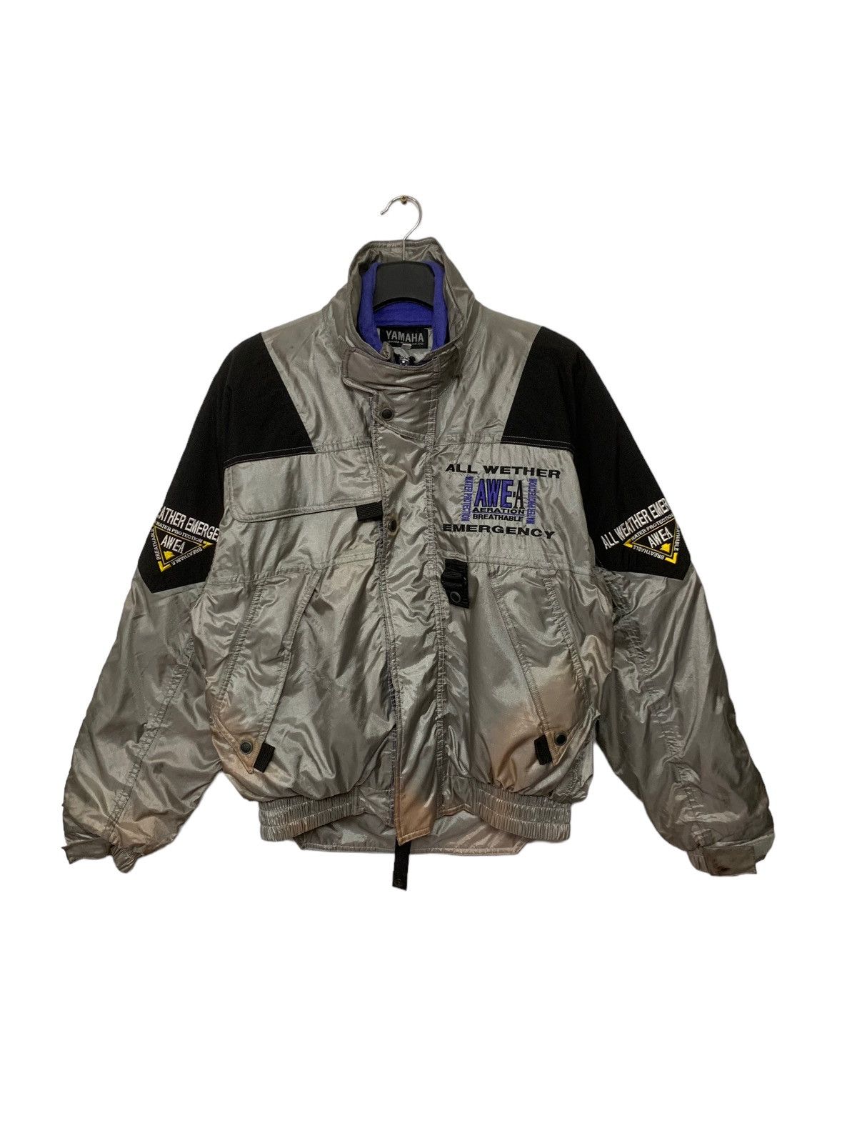 image of 90's Yamaha All Wether Zipper Down Ski Jacket in Grey, Men's (Size Medium)