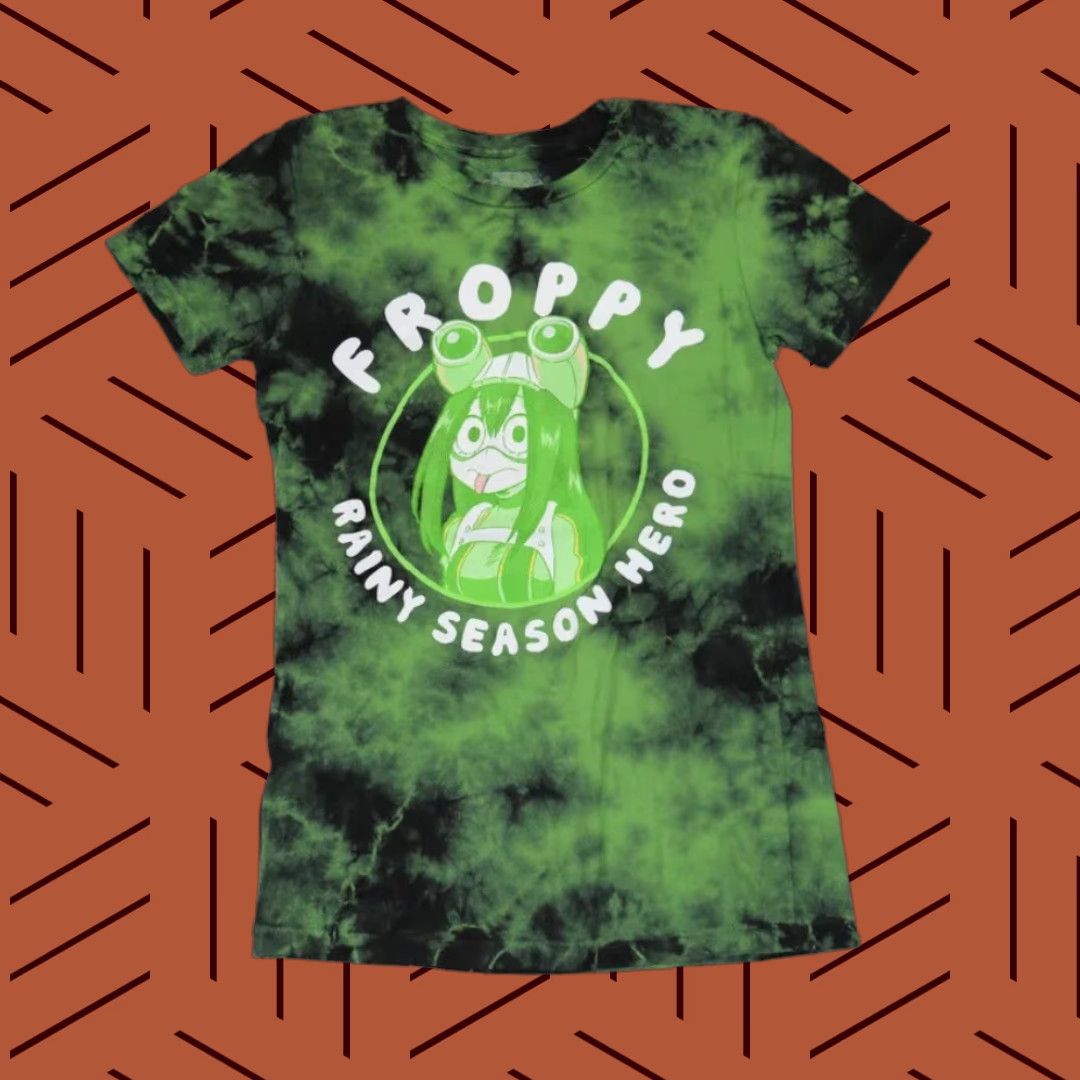 Vintage Funimation My Hero Academia Froppy Tie Dye Tee Shirt Women Medium Green Anime Womens Size 32" / US 10 / IT 46 - 1 Thumbnail