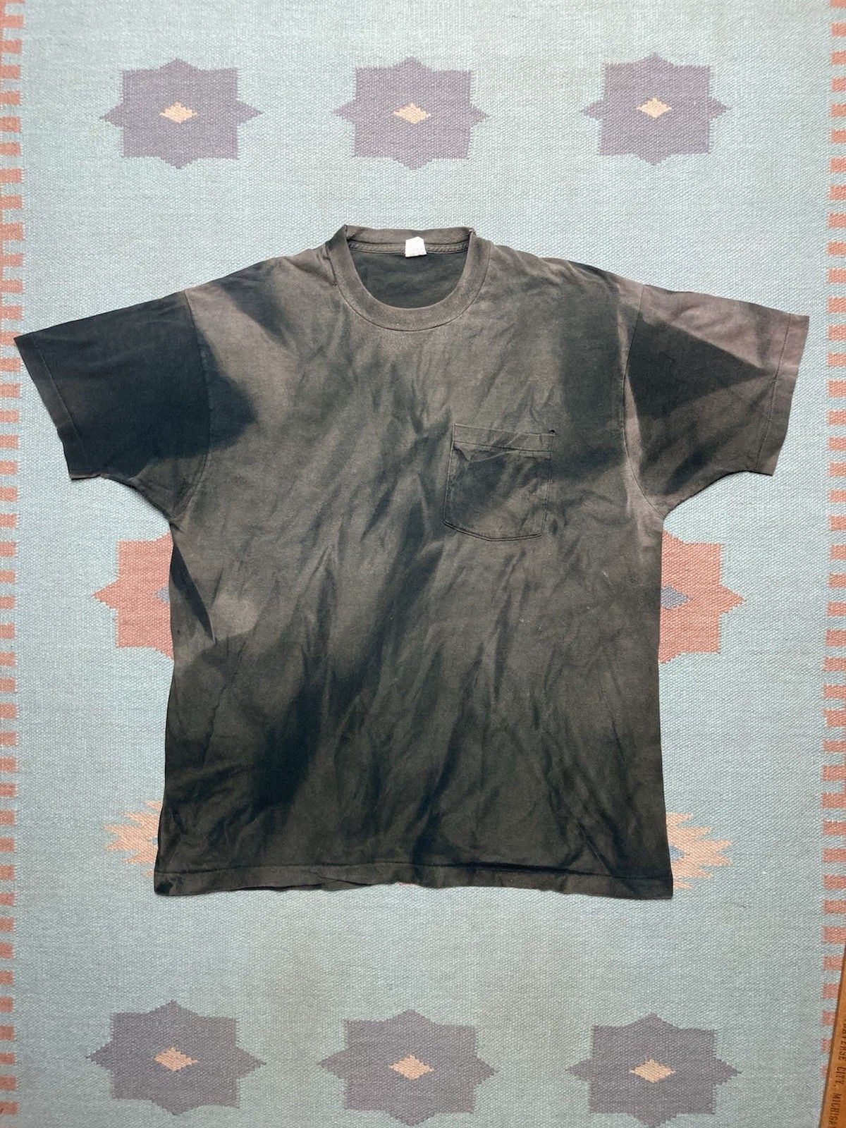 80s pocket t shirt fruit of the loom sun faded cotton XXL