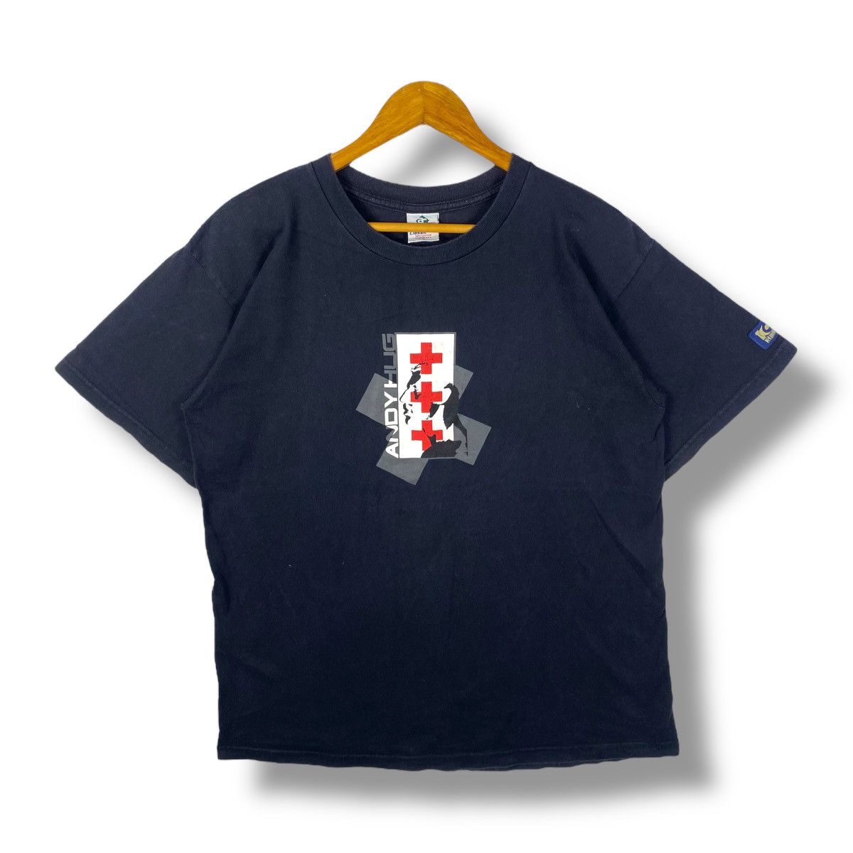 Vintage Vintage 90's ANDY HUG Swiss Kickboxer Graphic Tee Shirt Size US L / EU 52-54 / 3 - 1 Thumbnail