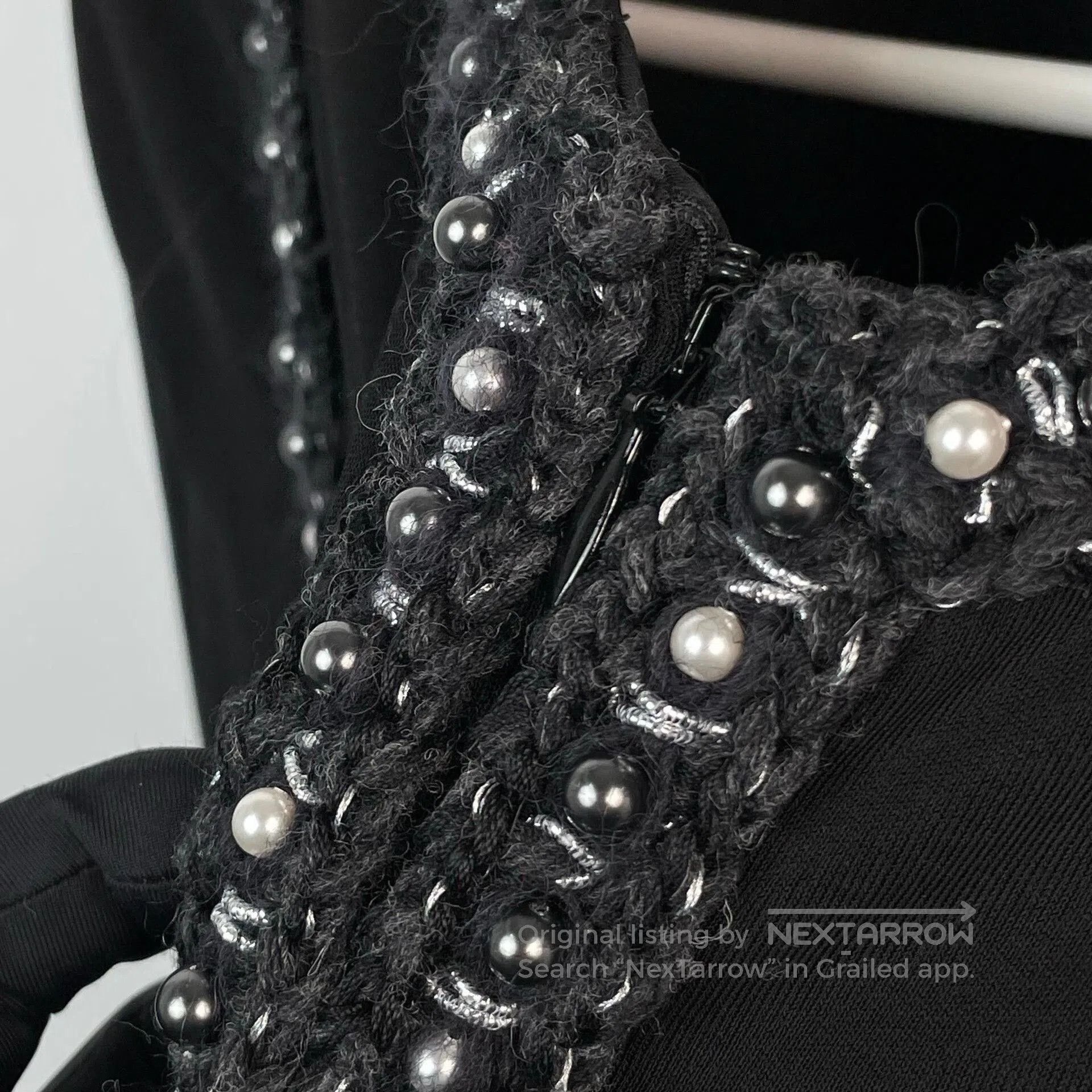 Chanel Chanel Black Silver Trim Silk Shirt Coat. Size S / US 4 / IT 40 - 5 Thumbnail