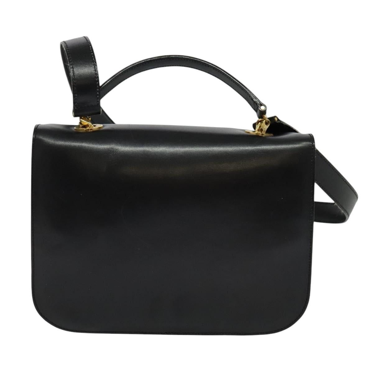 Celine CELINE Hand Bag Leather Black Gold Size ONE SIZE - 3 Thumbnail