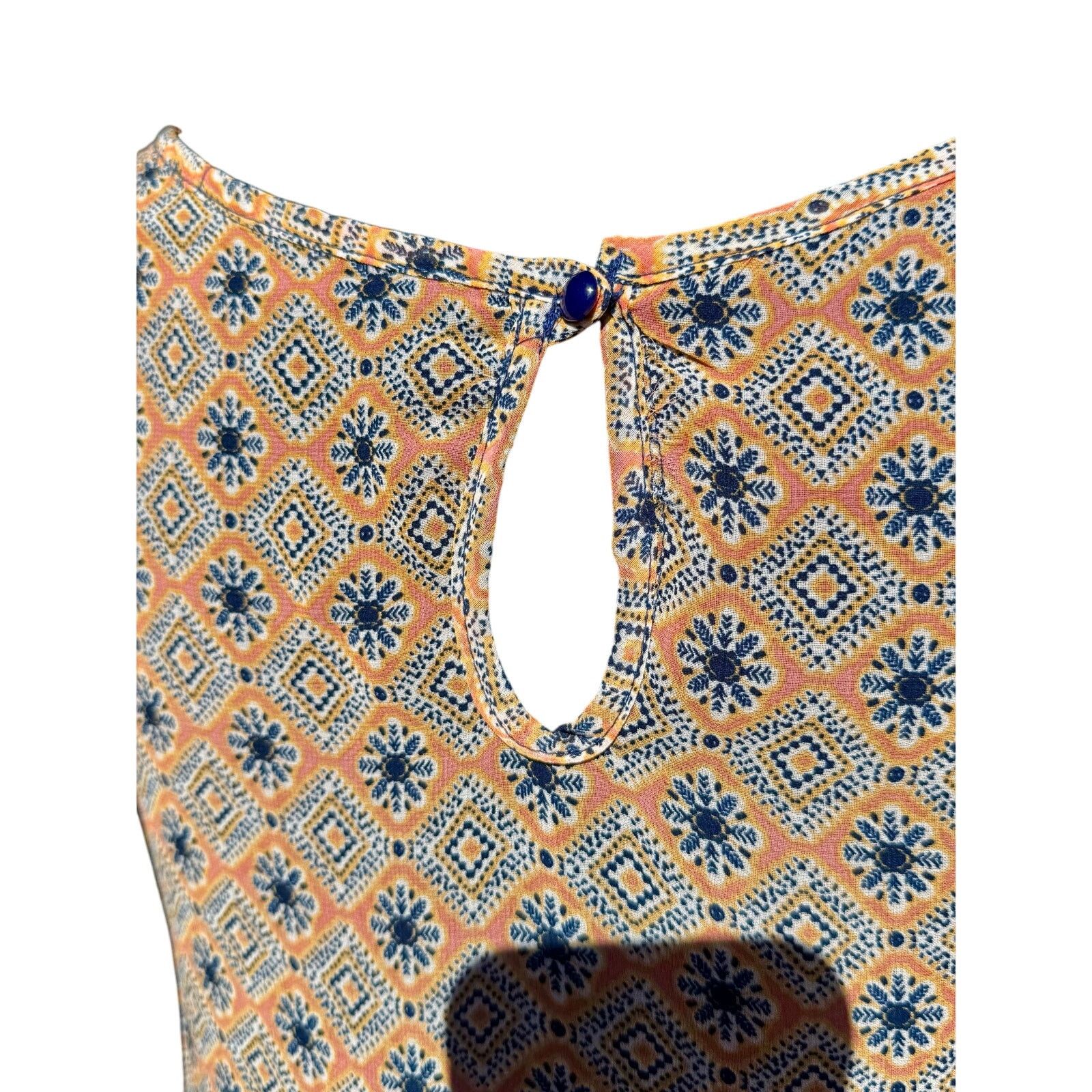 Other As U Wish Sleeveless Dress | Blue & Orange | Small Size S / US 4 / IT 40 - 6 Thumbnail