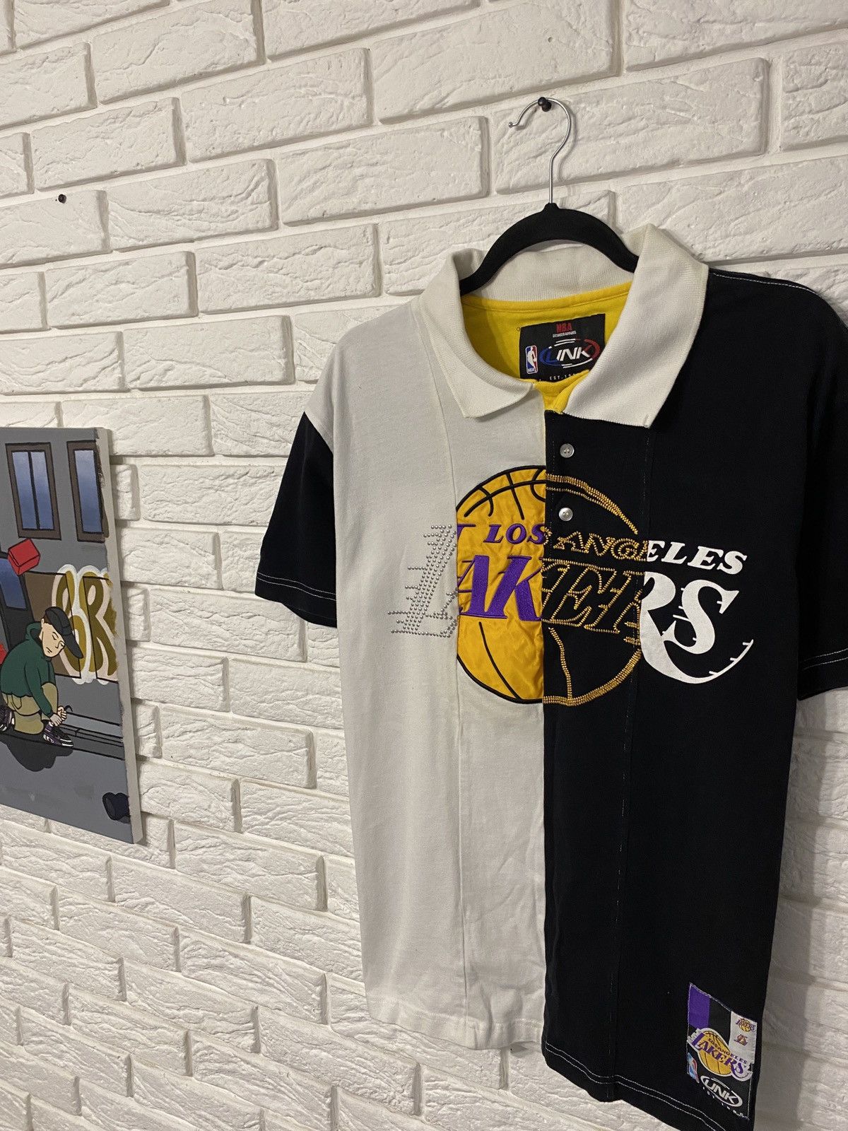 NBA vintage Los Angeles Lakers by UNK NBA Big Logo Polo Shirt Size US M / EU 48-50 / 2 - 2 Thumbnail