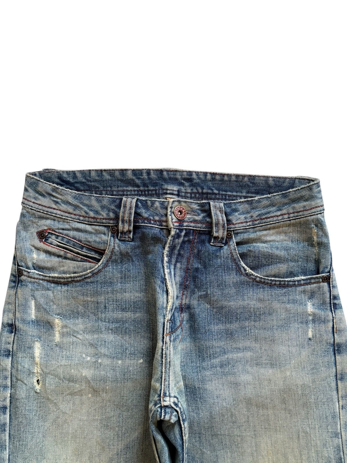Japanese Brand × Kapital Vintage Nylaus Patches Mud Distressed Ripped Loose Jeans Size US 31 - 4 Thumbnail