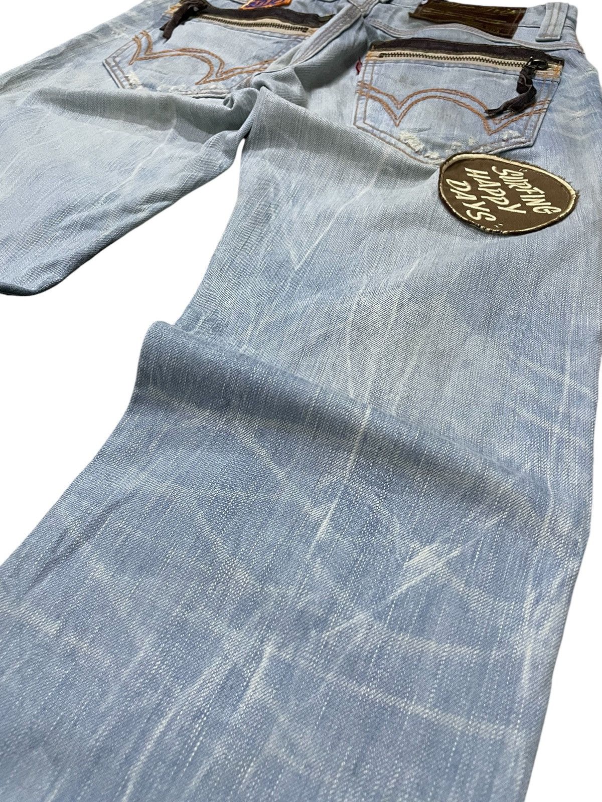 Edwin × Hysteric Glamour × Le Grande Bleu (L.G.B.) Edwin 503 Blue Trip Surf Edition Patched Flared Jeans Size US 30 / EU 46 - 17 Thumbnail