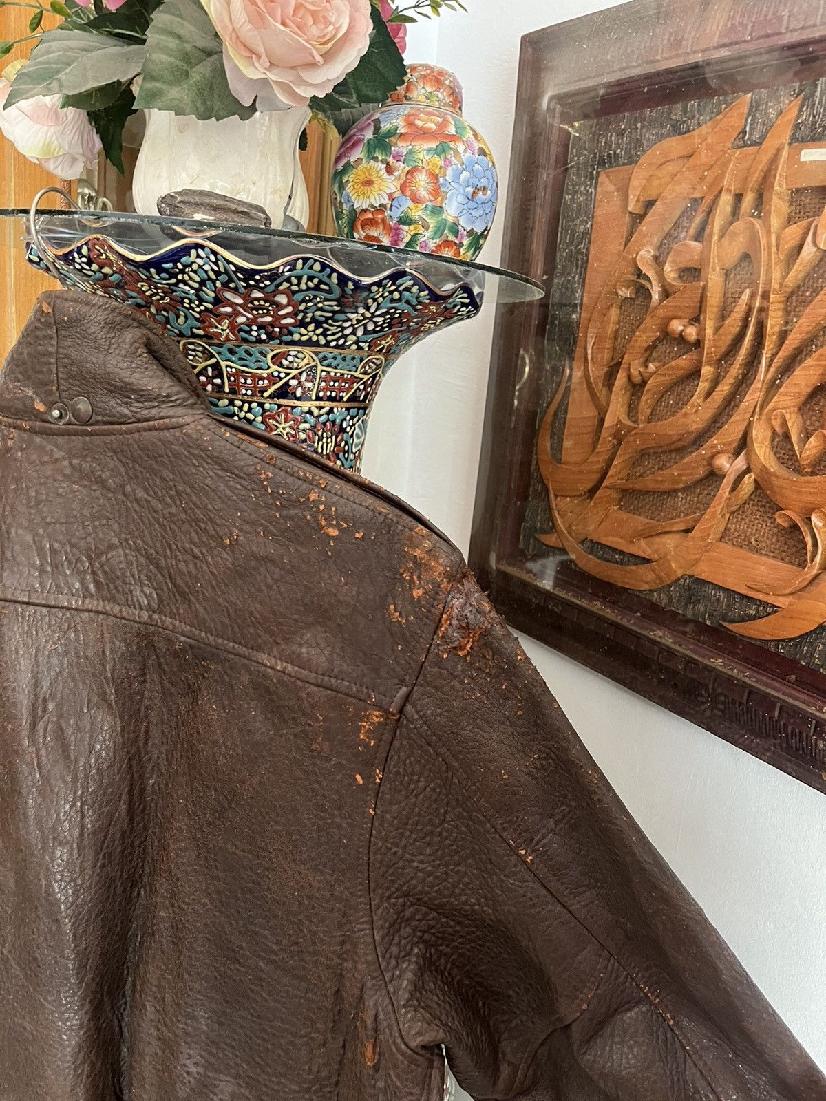 Designer Vintage AN 2000 Distressed Leather Jacket Size US L / EU 52-54 / 3 - 13 Thumbnail