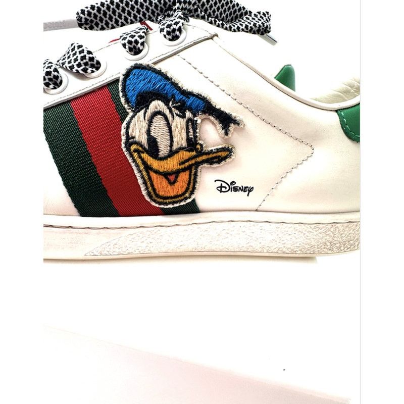 Gucci Disney x Gucci New Ace Donald Duck Patch Sneakers Size 4.5 Size US 4.5 / IT 34.5 - 7 Thumbnail