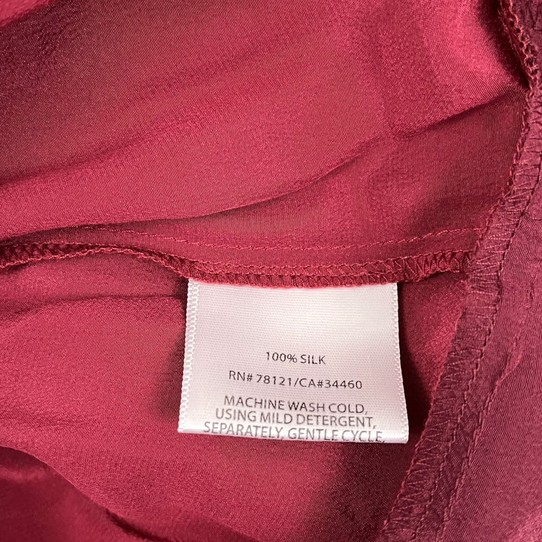 Eileen Fisher Eileen Fisher Tunic Blouse Womens Small Red Silk Roll Tab Pockets Two Tone Size S / US 4 / IT 40 - 3 Thumbnail
