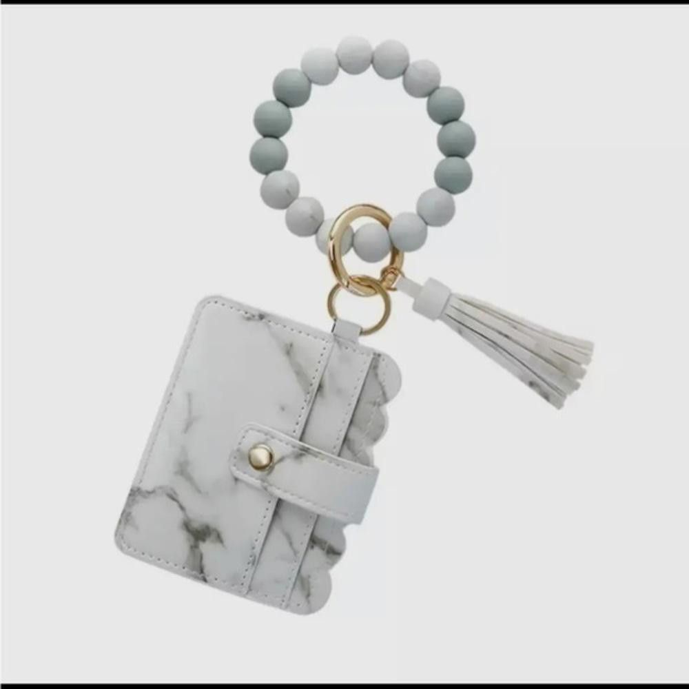 Designer White marble design wristlet clutch Size ONE SIZE - 1 Thumbnail