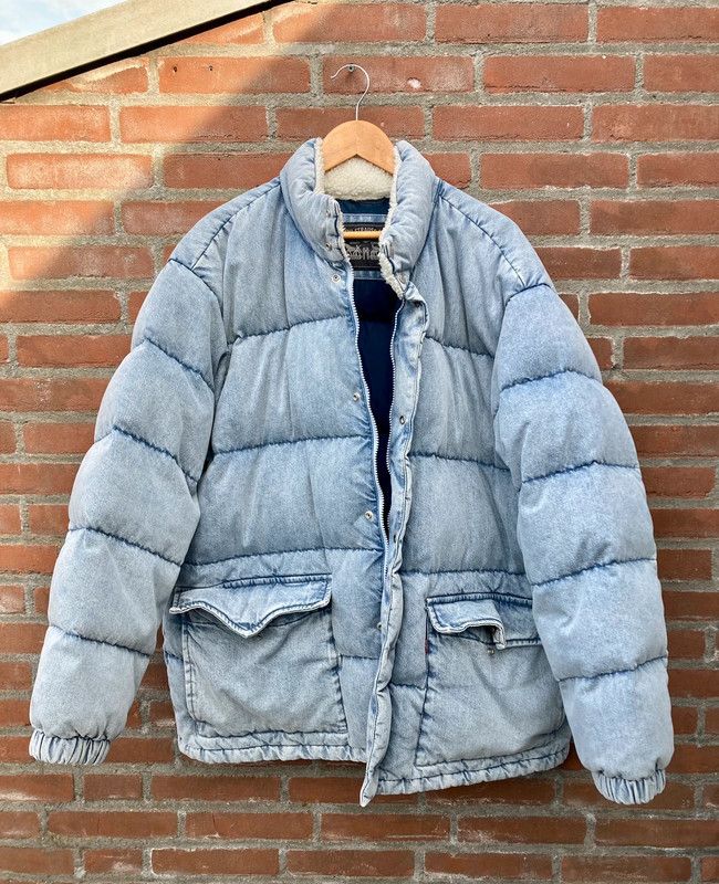 image of Levis Levi’S Western Super Puffer Jacket Coat Large Down Denim, Men's