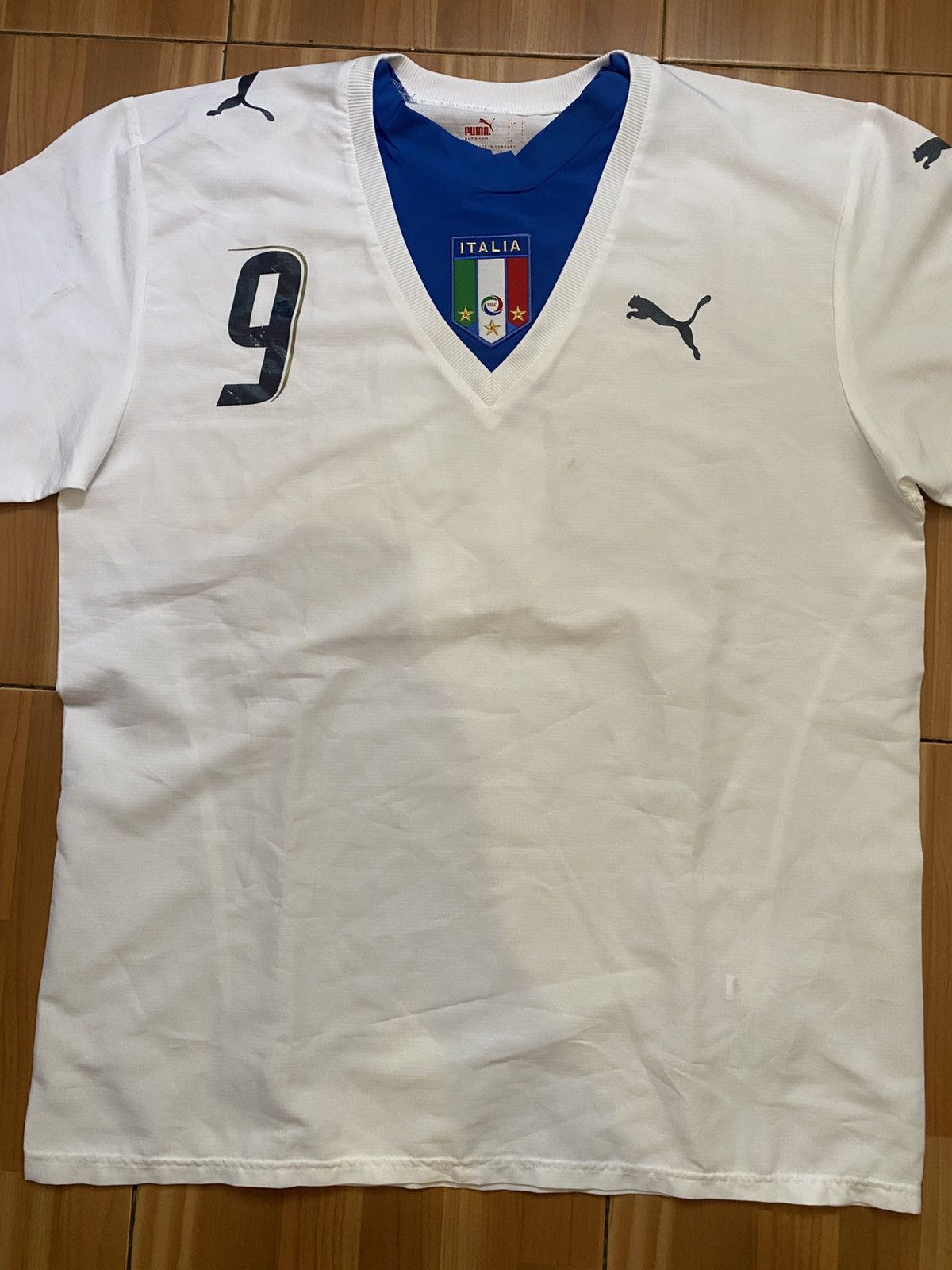 Puma Puma 2006 World Cup #9 Luca Toni Soccer Jersey Size US L / EU 52-54 / 3 - 3 Thumbnail