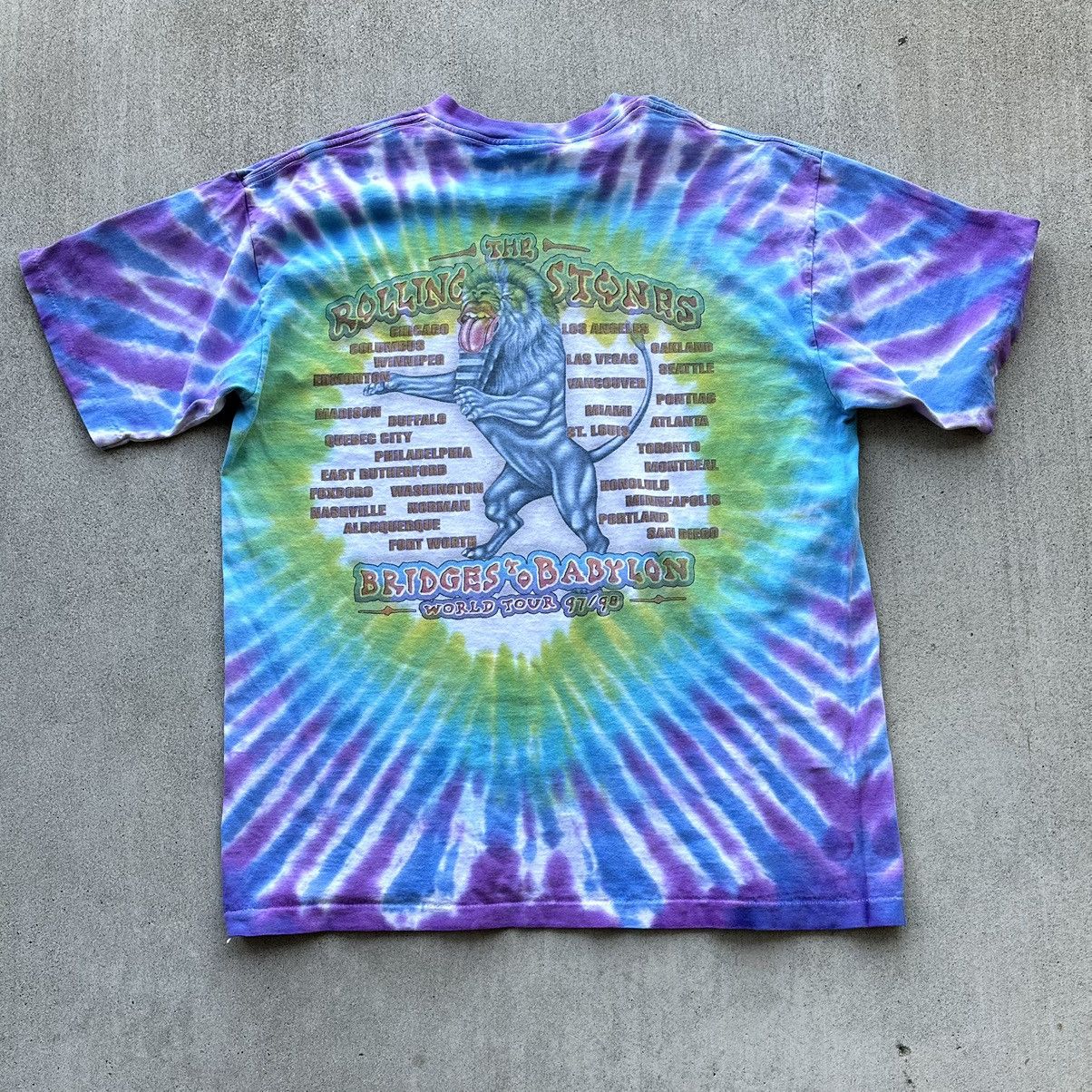 Band Tees × The Rolling Stones × Vintage Vintage Rolling Stones Band Tea 90S Single Stitch Tye Dye Size US XL / EU 56 / 4 - 2 Thumbnail