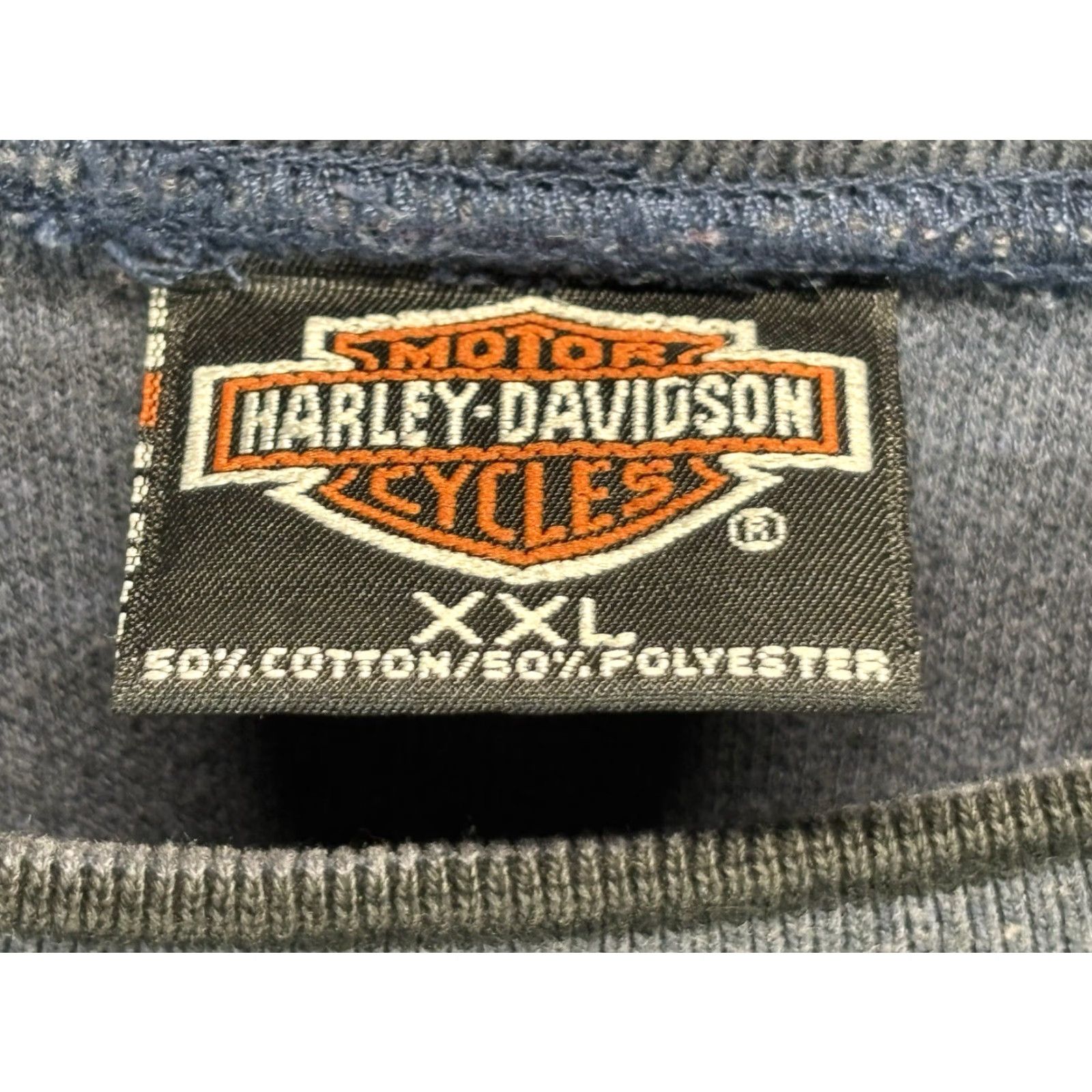 Harley Davidson VINTAGE Harley-Davidson Shirt 2XL Mens Blue Long Sleeve Crew Neck 90s Graphic Print Nightfall 90s Theme Size US XXL / EU 58 / 5 - 5 Thumbnail