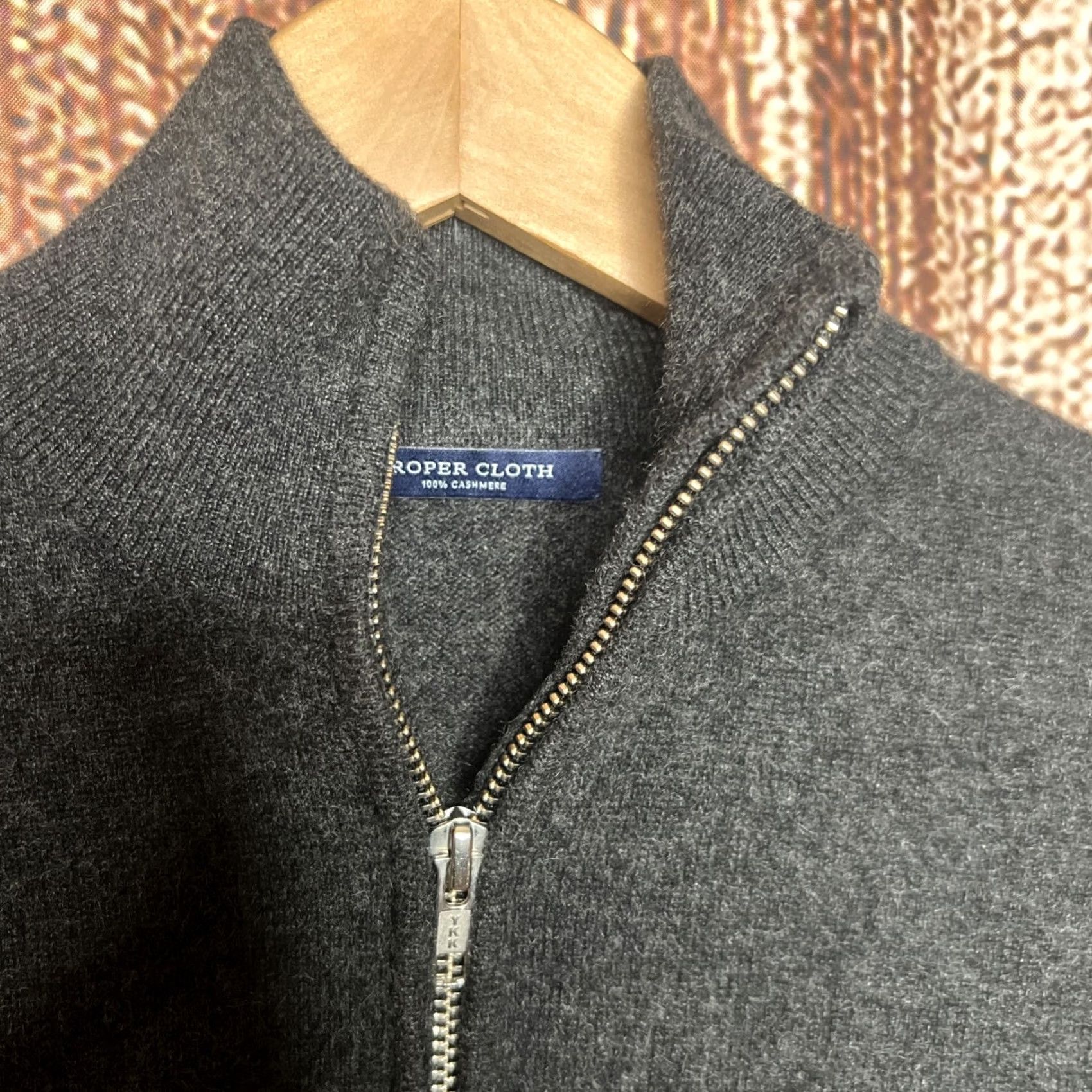 Proper Cloth Proper Cloth Cashmere Half Zip Gray Large Mens Sweater Pullover Zip Casual Knit Long Sleeve Regular Fit Autumn Winter Spring Summer Mens Size US L / EU 52-54 / 3 - 2 Thumbnail