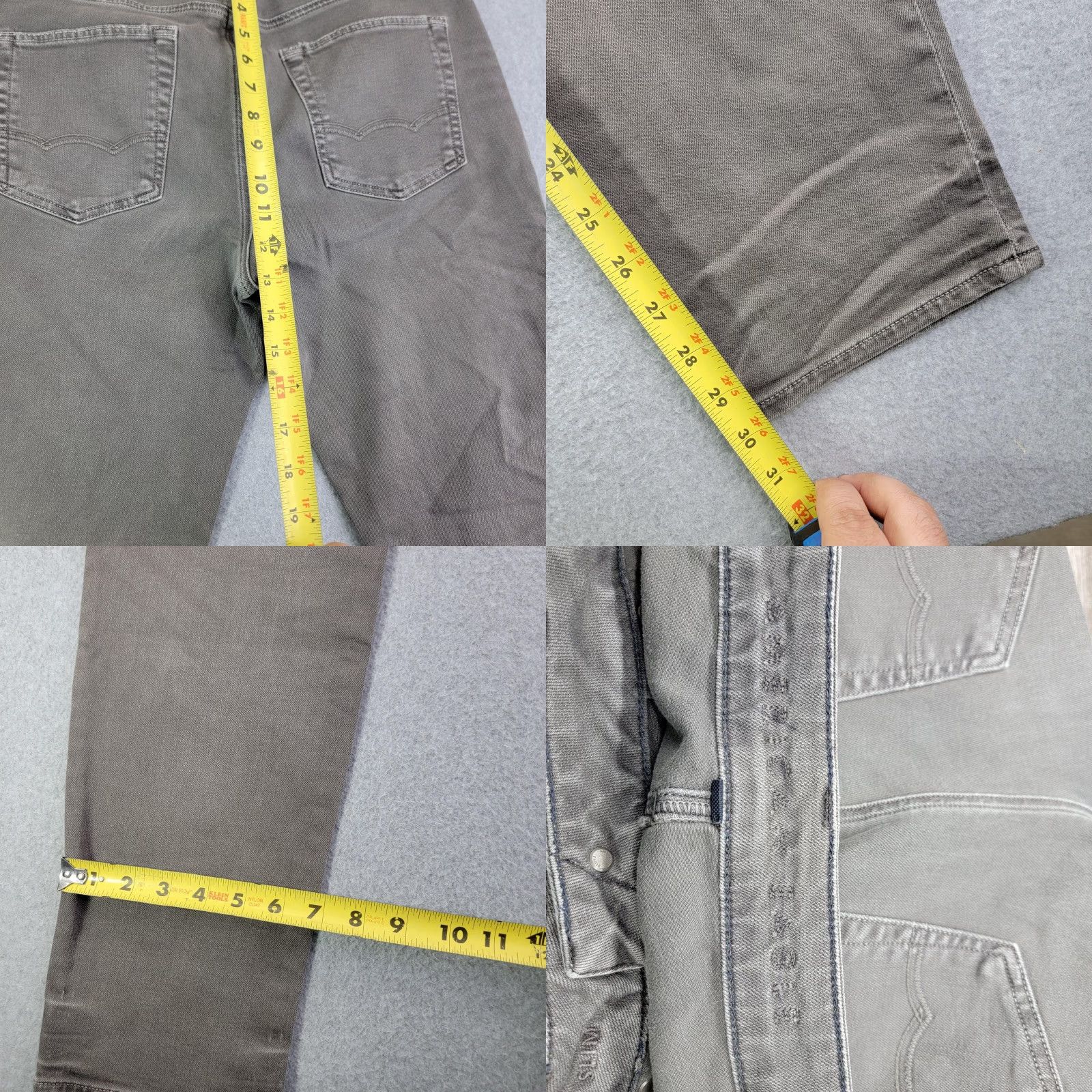 American Eagle Outfitters American Eagle Outfitters Jeans Mens 32x30 Gray Slim Denim Skinny Stretch Fiber Comfort Flex Logo Pockets Belted Zip Fly Size US 32 / EU 48 - 8 Thumbnail