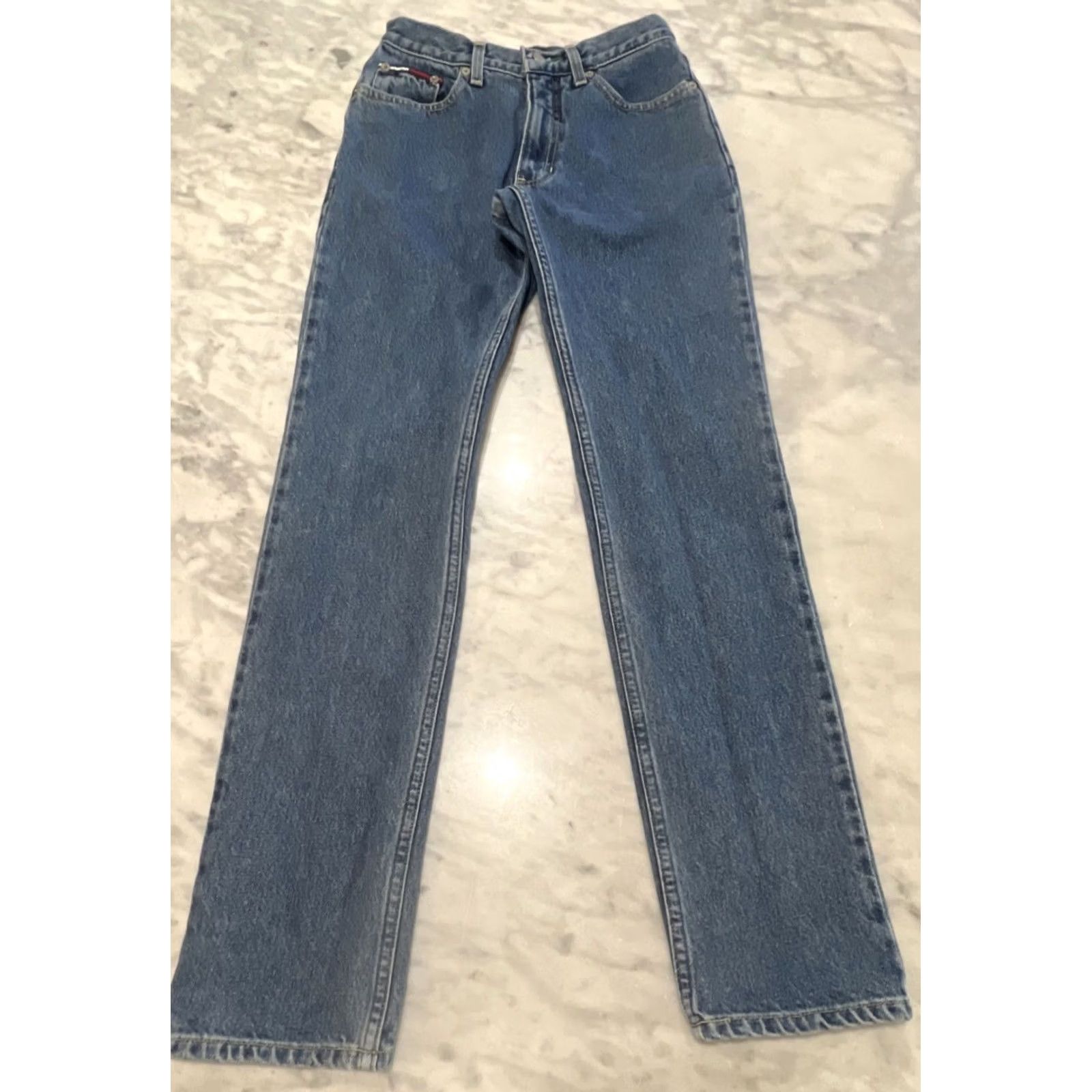 Tommy Hilfiger Vintage Tommy Hilfiger Jeans Womens 1/32 Waist 24 Inseam 31 Classic Fit Blue - 90s Style Size 42" / US 20 - 3 Thumbnail