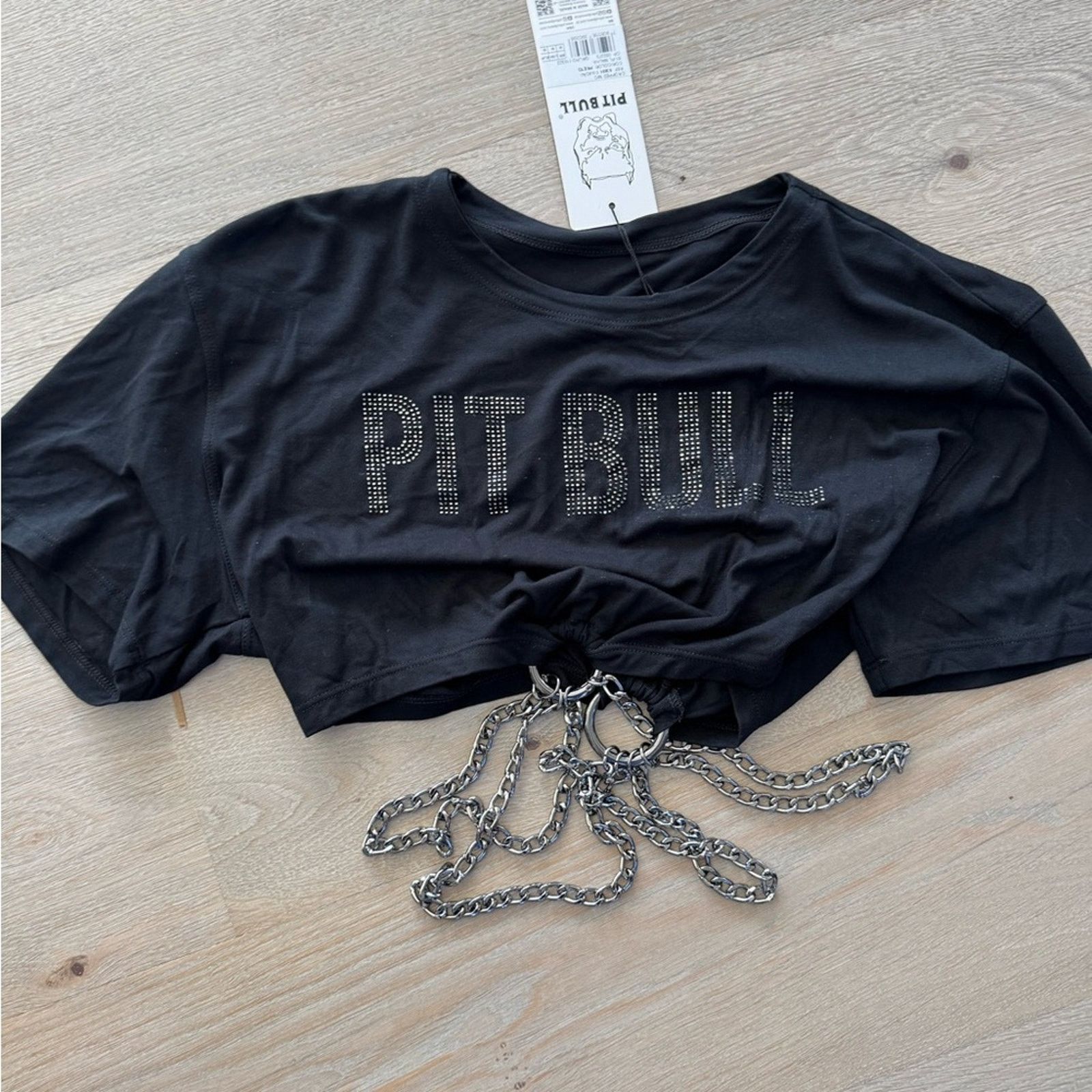 Other Stylish Black Crop Top with Chain Accent size XS Size XS / US 0-2 / IT 36-38 - 3 Thumbnail