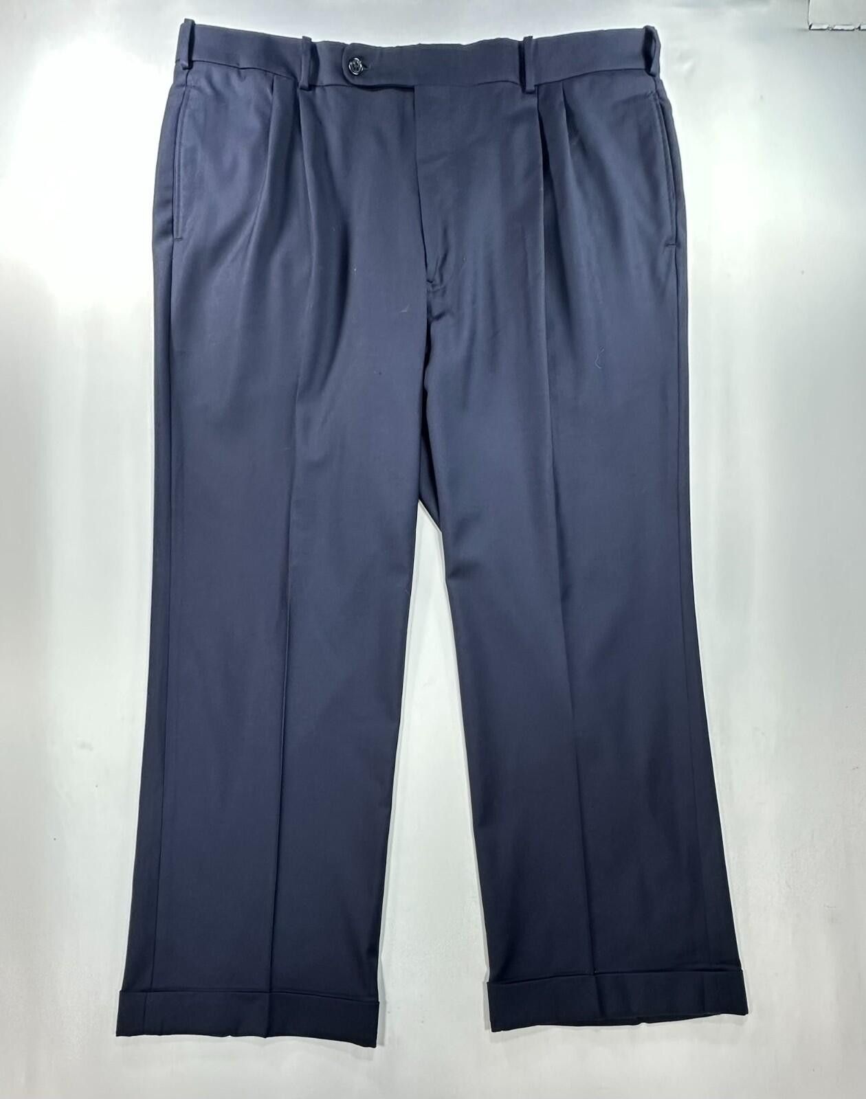 Tom James Tom James Royal Classic Pleated Dress Pants Blue Mens 40/28 Size US 40 / EU 56 - 1 Thumbnail
