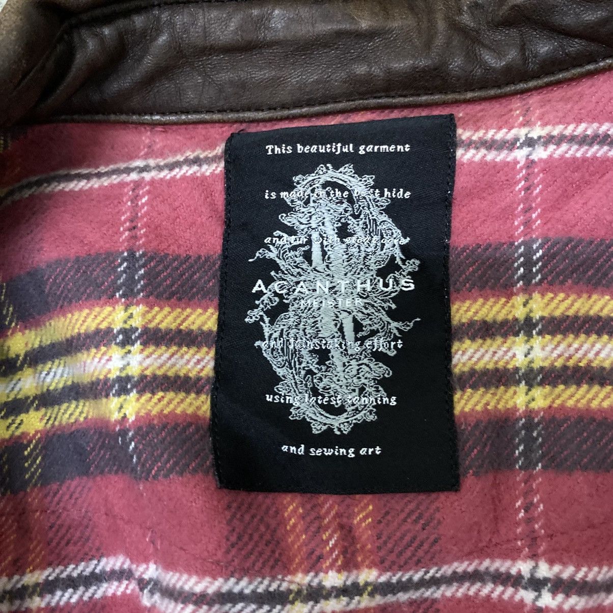If Six Was Nine Vintage Acanthus Flannel Leather Shirt Hedi Lgb Emo Jacket Size US S / EU 44-46 / 1 - 4 Thumbnail