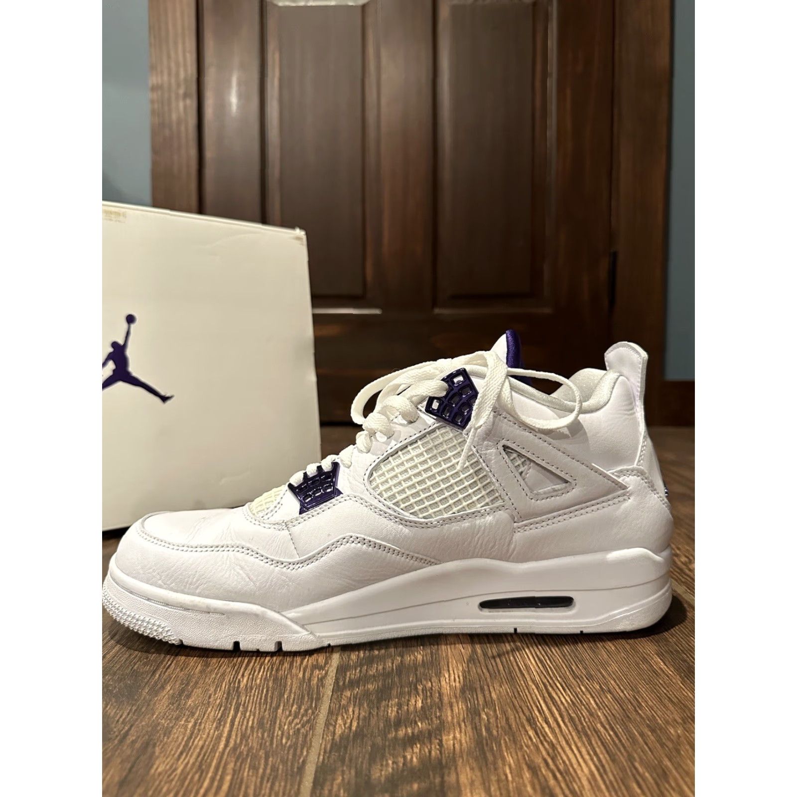 Nike VINTAGE Nike Air Jordan 4 Retro White Purple CT8527-115 Sneaker Mens 11 Nike Air Retro 90s Size US 10 / EU 43 - 5 Thumbnail