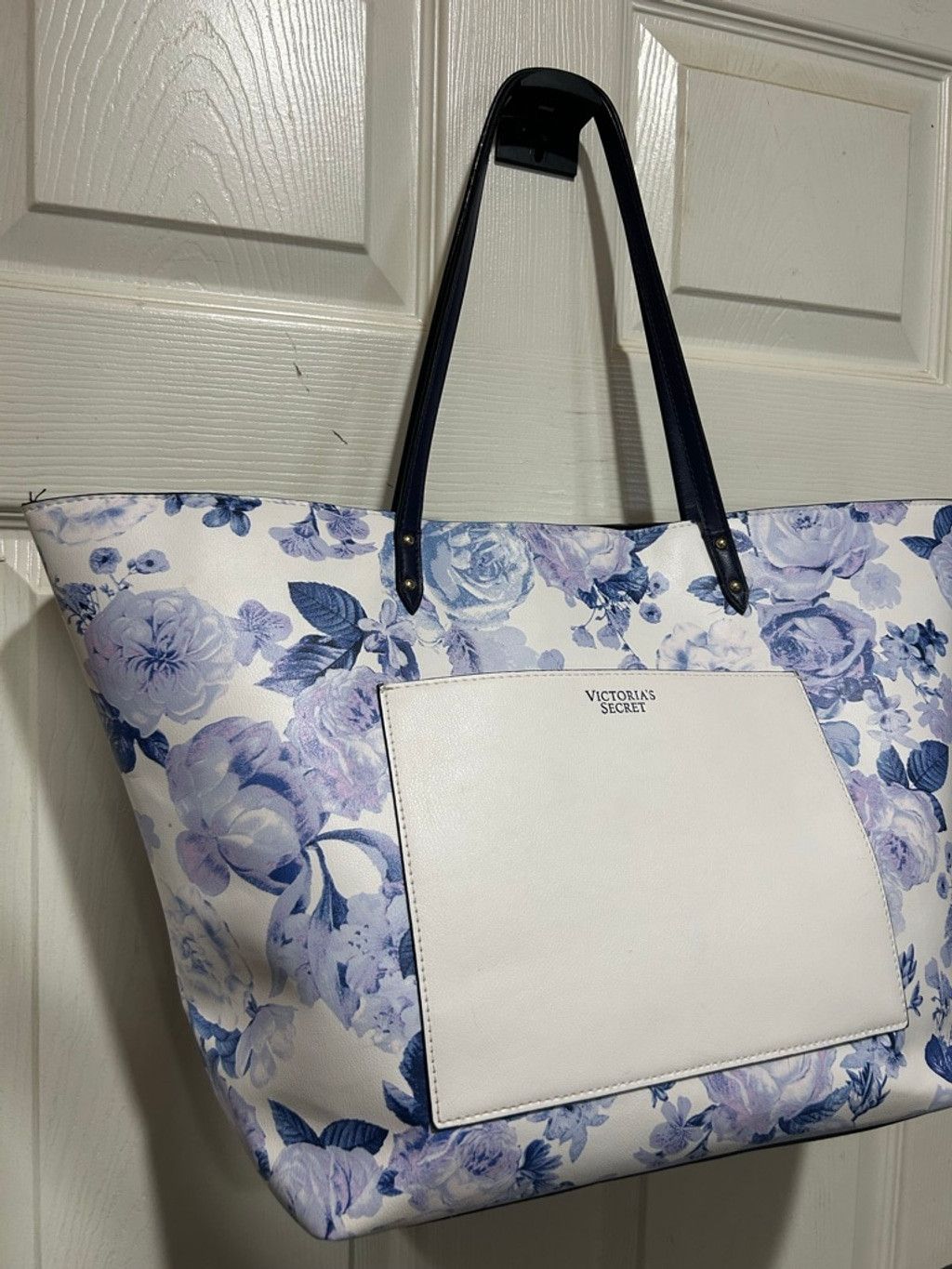 Victoria's Secret Women's Victoria's Secret Floral Print Tote Bag White Blue Size ONE SIZE - 2 Thumbnail