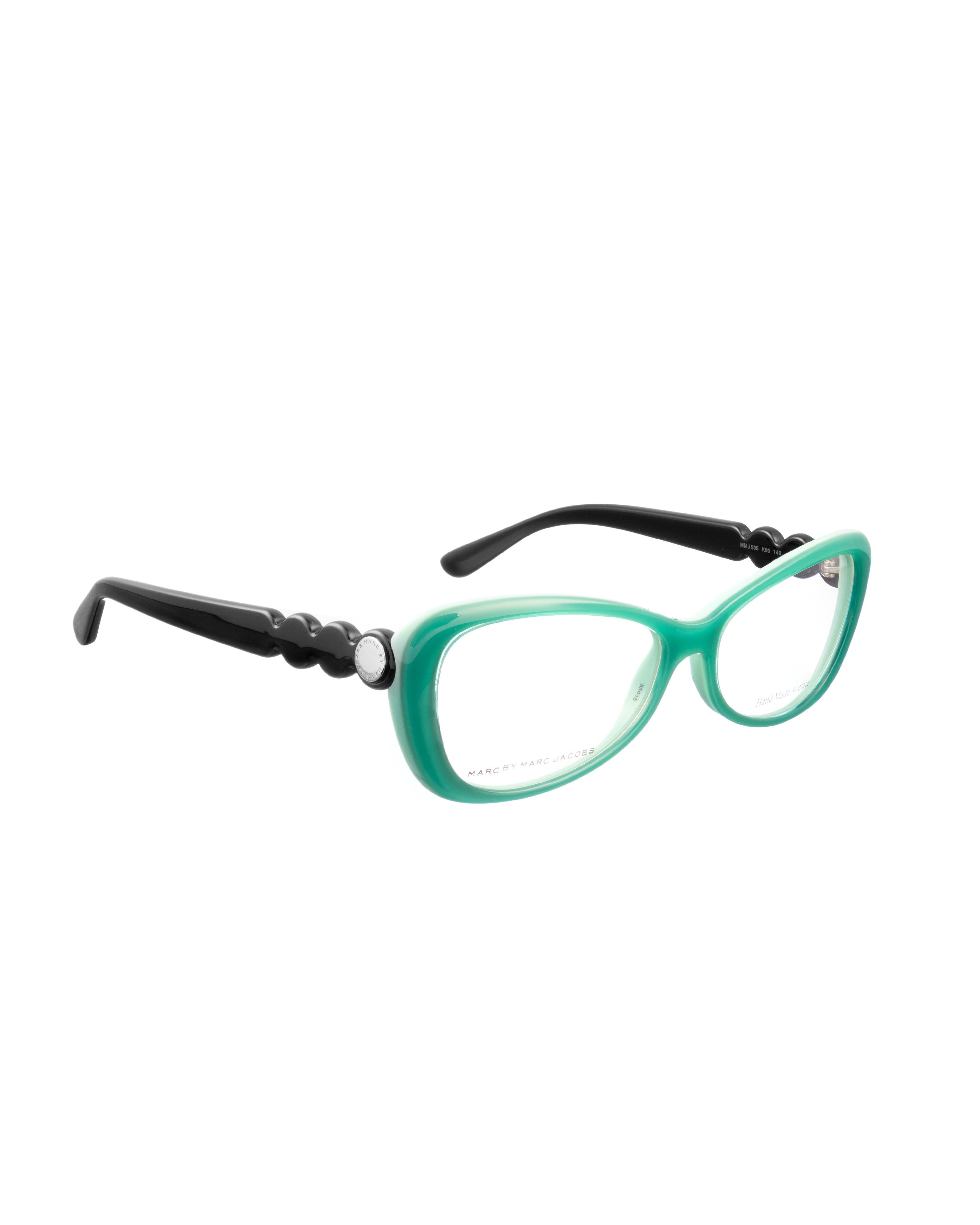 Marc by Marc Jacobs Marc by Marc Jacobs 00s Green & Black Cat-Eye Glasses Size ONE SIZE - 1 Thumbnail