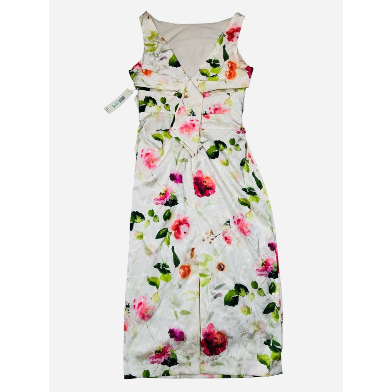 Elia Maurizi NWT New $168 Eliza J Jacquard Boat Neck Floral Sheath Midi Size M / US 6-8 / IT 42-44 - 3 Thumbnail