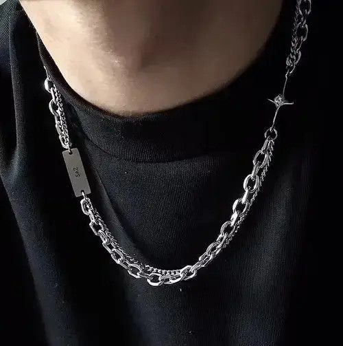 Other Retro punk double chain necklace aesthetic Size ONE SIZE - 1 Thumbnail