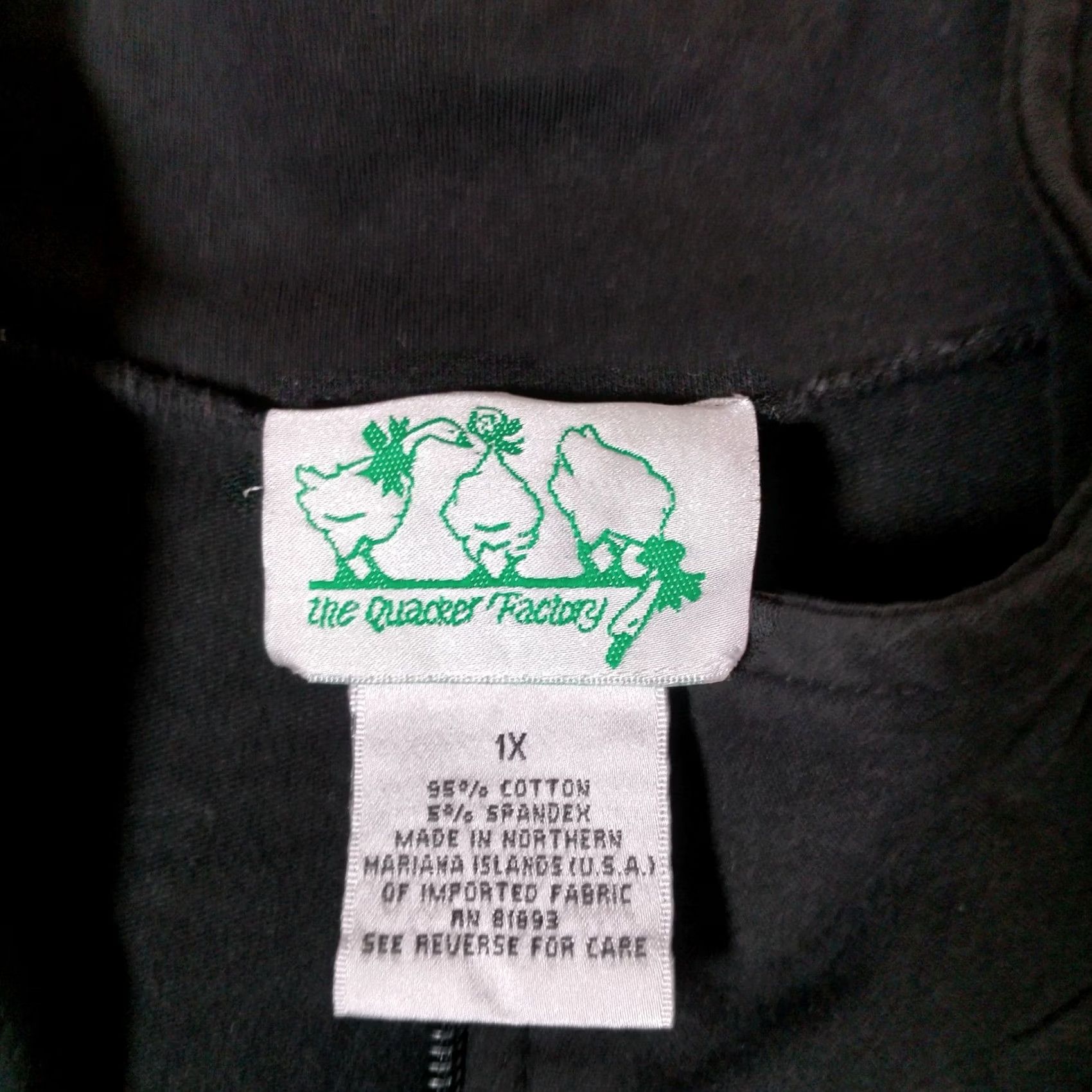 Quacker Factory VINTAGE The Quacker Factory Vest Zip Up 1X Black Neon Green Stitching Daisy Bling Knit Cotton Blend Sleeveless Rhinestones Flower Casual Womens Size XL / US 12-14 / IT 48-50 - 5 Thumbnail