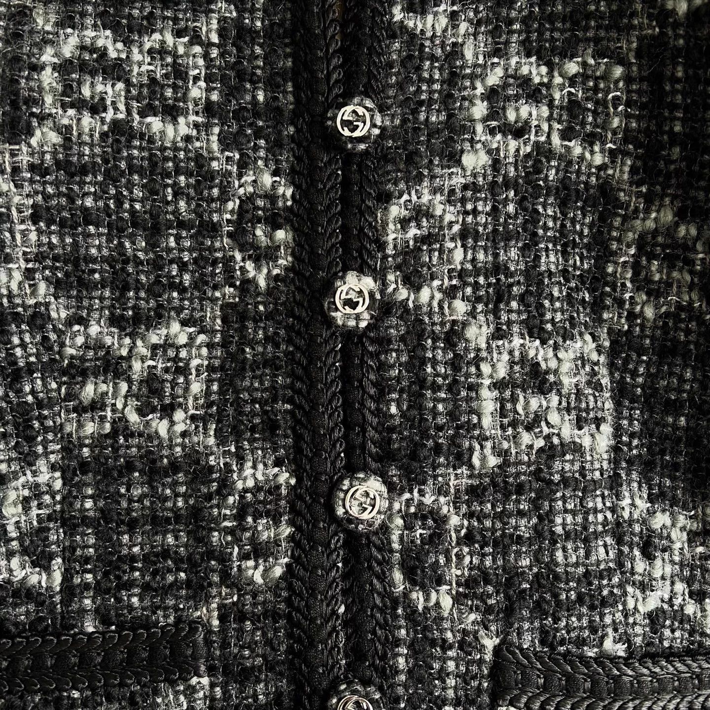 Gucci Gucci Black Embroidered Tweed Short Jacket Size XS / US 0-2 / IT 36-38 - 6 Thumbnail