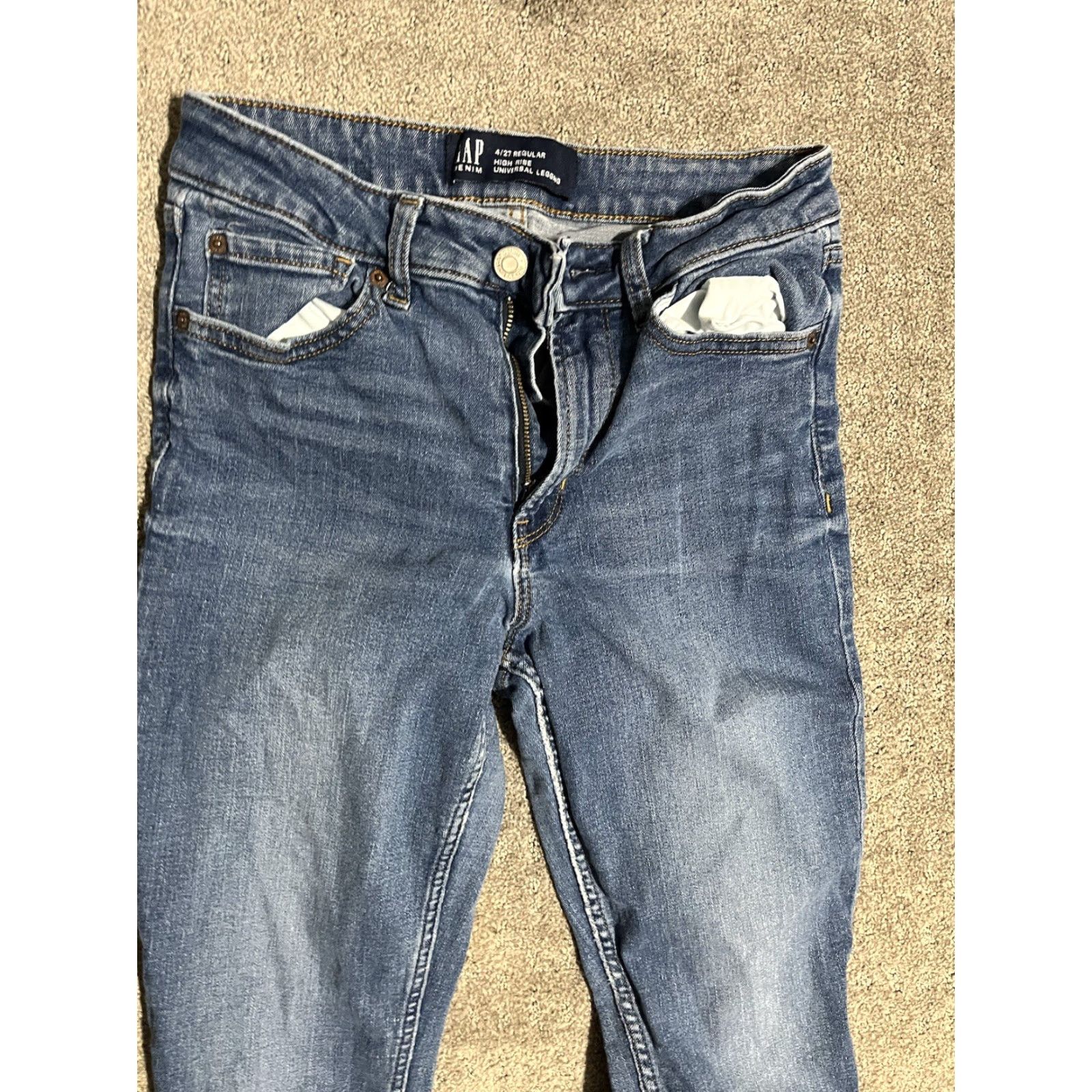 Gap GAP High Rise Universal Legging Jeans Size 4/27 Distressed Size 27" / US 4 / IT 40 - 2 Thumbnail
