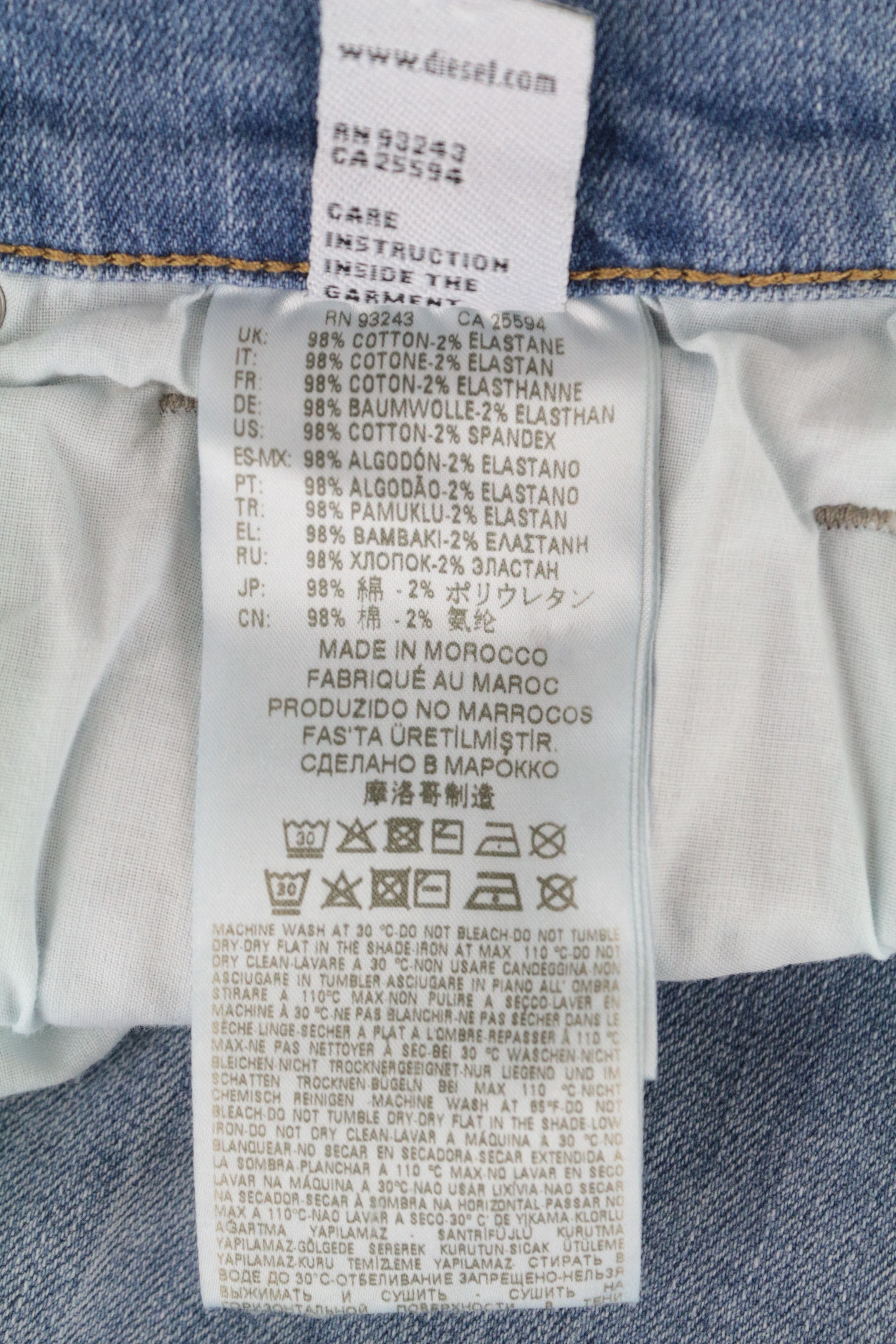 Diesel WIDEE 081AL W27/L30 Blue High-Waist Straight Jeans 64593 Size 27" / US 4 / IT 40 - 5 Thumbnail
