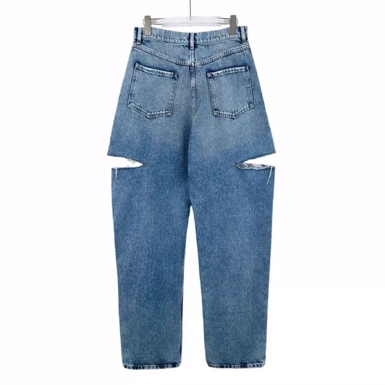 Maison Margiela Maison Margiela Pull blue hole design jeans trousers Size 28" / US 6 / IT 42 - 2 Thumbnail