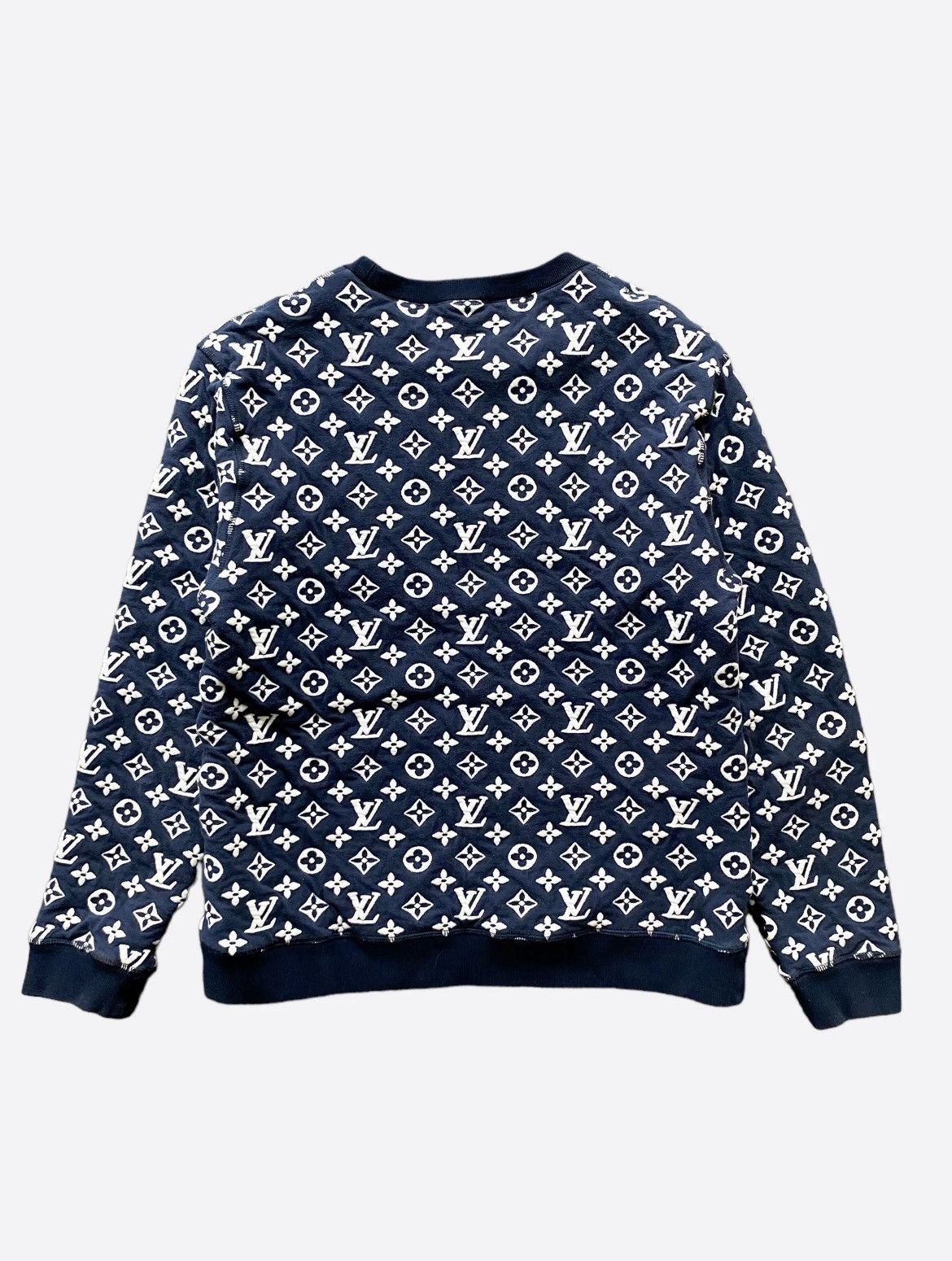 Louis Vuitton Louis Vuitton Navy & White Monogram Sweater Size US S / EU 44-46 / 1 - 2 Thumbnail