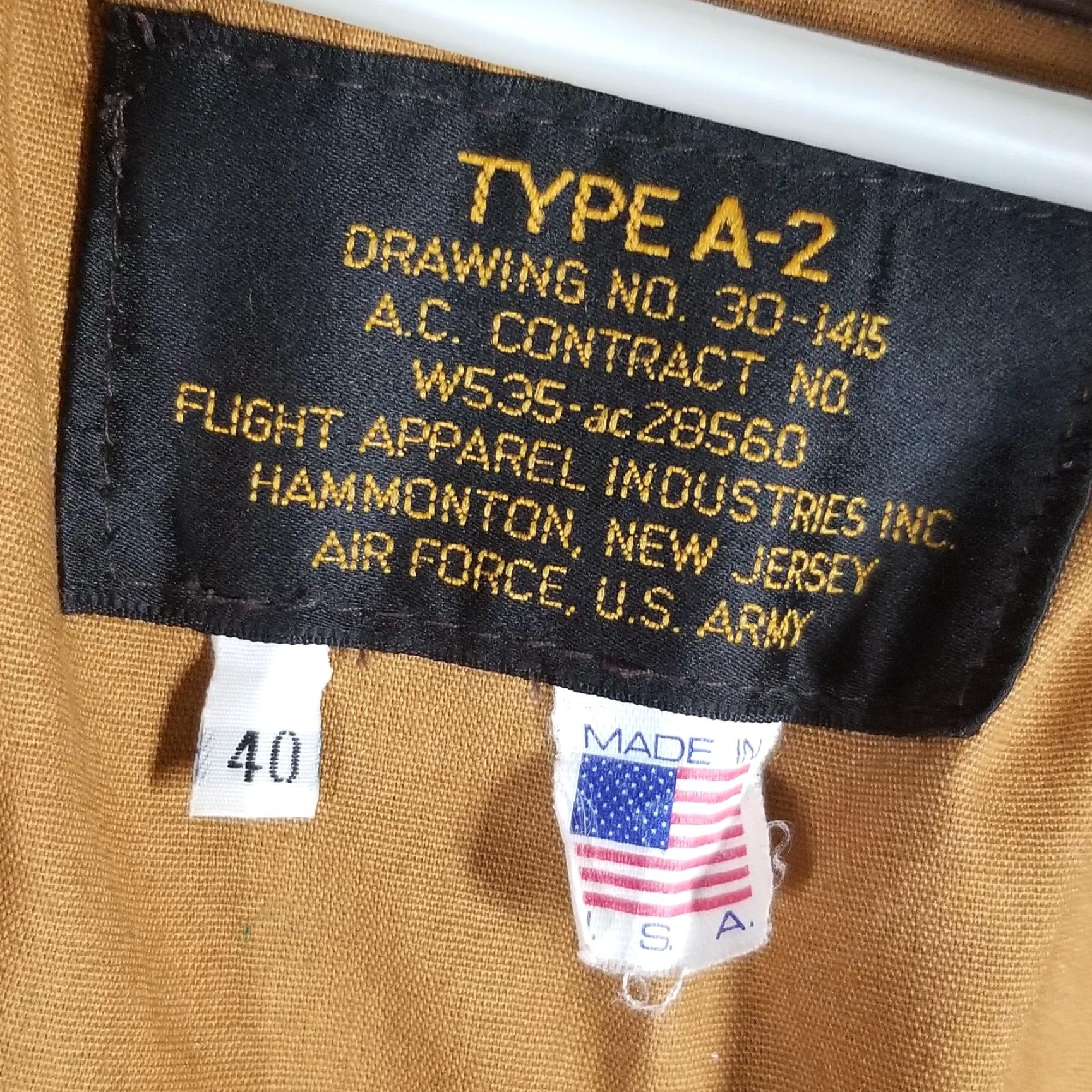 Industrie Flight Apparel Industries Type A-2 Leather Jacket Bomber Jacket Men M Brown USA Army 80's Air Force Zip Front Pockets Lined Short Length Size US M / EU 48-50 / 2 - 2 Thumbnail