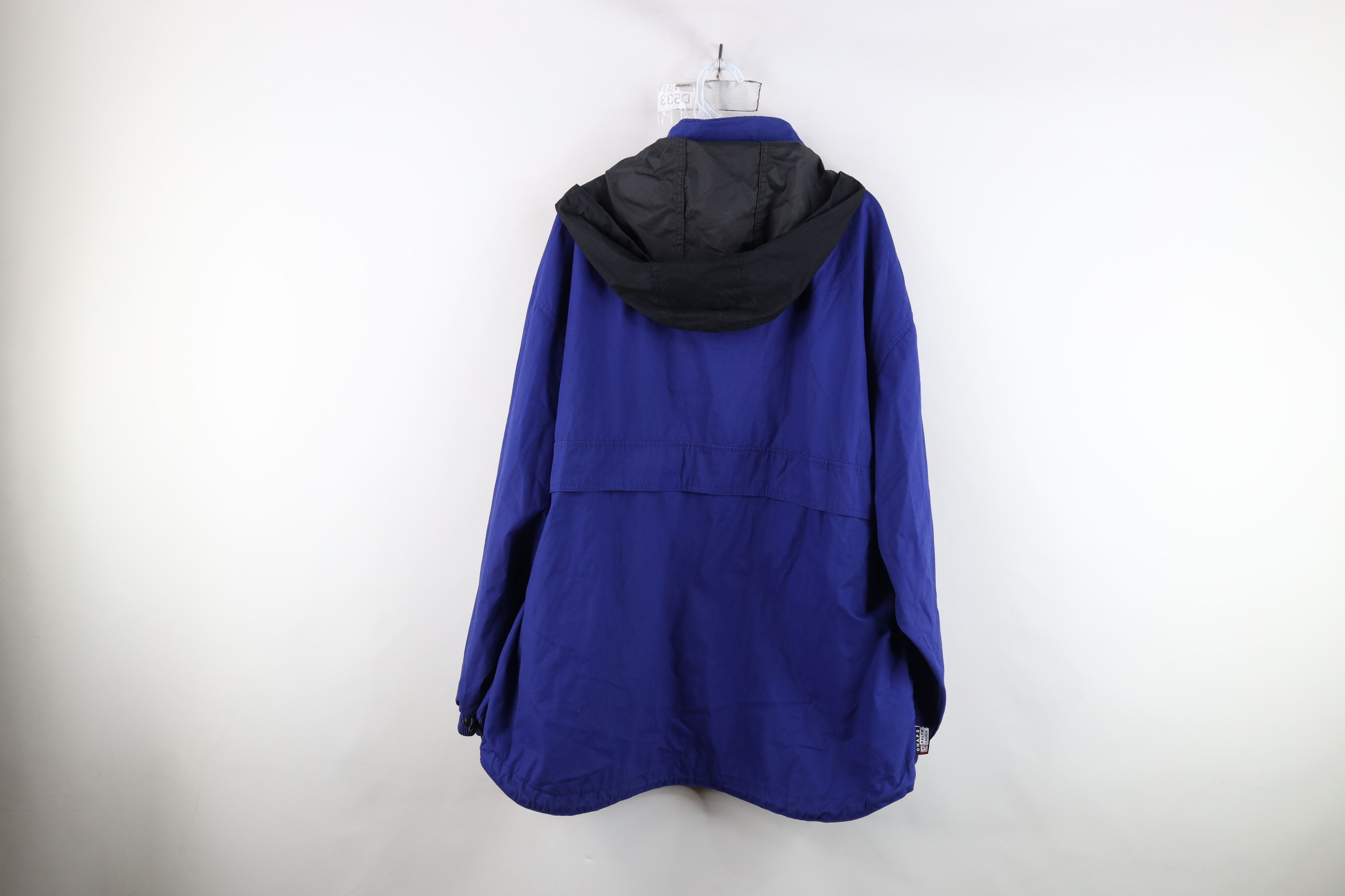 Ralph Lauren × Vintage Vintage 90s Chaps Ralph Lauren Hooded Anorak Jacket Blue Size US L / EU 52-54 / 3 - 12 Thumbnail