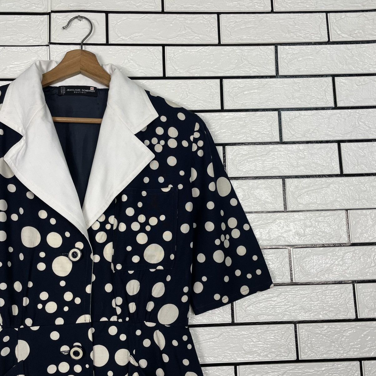 Jean-Louis Scherrer Vintage 80s Jean Louis Scherrer Polka Dot Design Dress Size M / US 6-8 / IT 42-44 - 6 Thumbnail