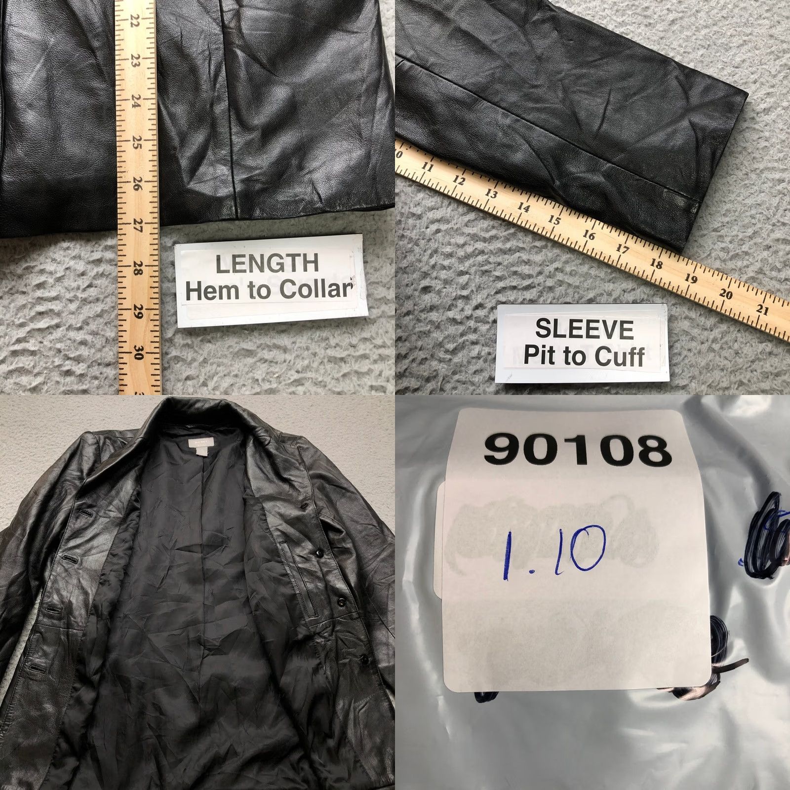 Old Navy VINTAGE Old Navy Collection Leather Lined Jacket Women Medium Black Button Pockets 90s City Casual Mens Womens Girls? Size M / US 6-8 / IT 42-44 - 8 Thumbnail