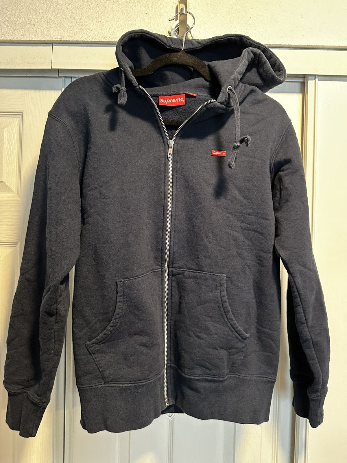 Supreme FW15 Small Box Logo Thermal Zip-Up Hoodie | Grailed