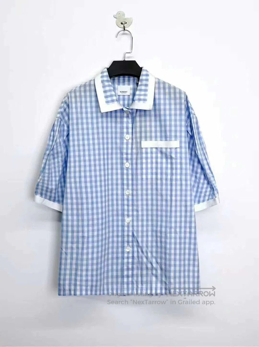 Burberry burberry blue and white check short sleeve shirt. Size US L / EU 52-54 / 3 - 1 Thumbnail