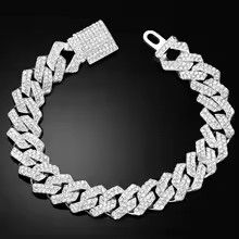 Other 14MM Iced Prong Link Cuban Chain Bracelets Size ONE SIZE - 2 Thumbnail