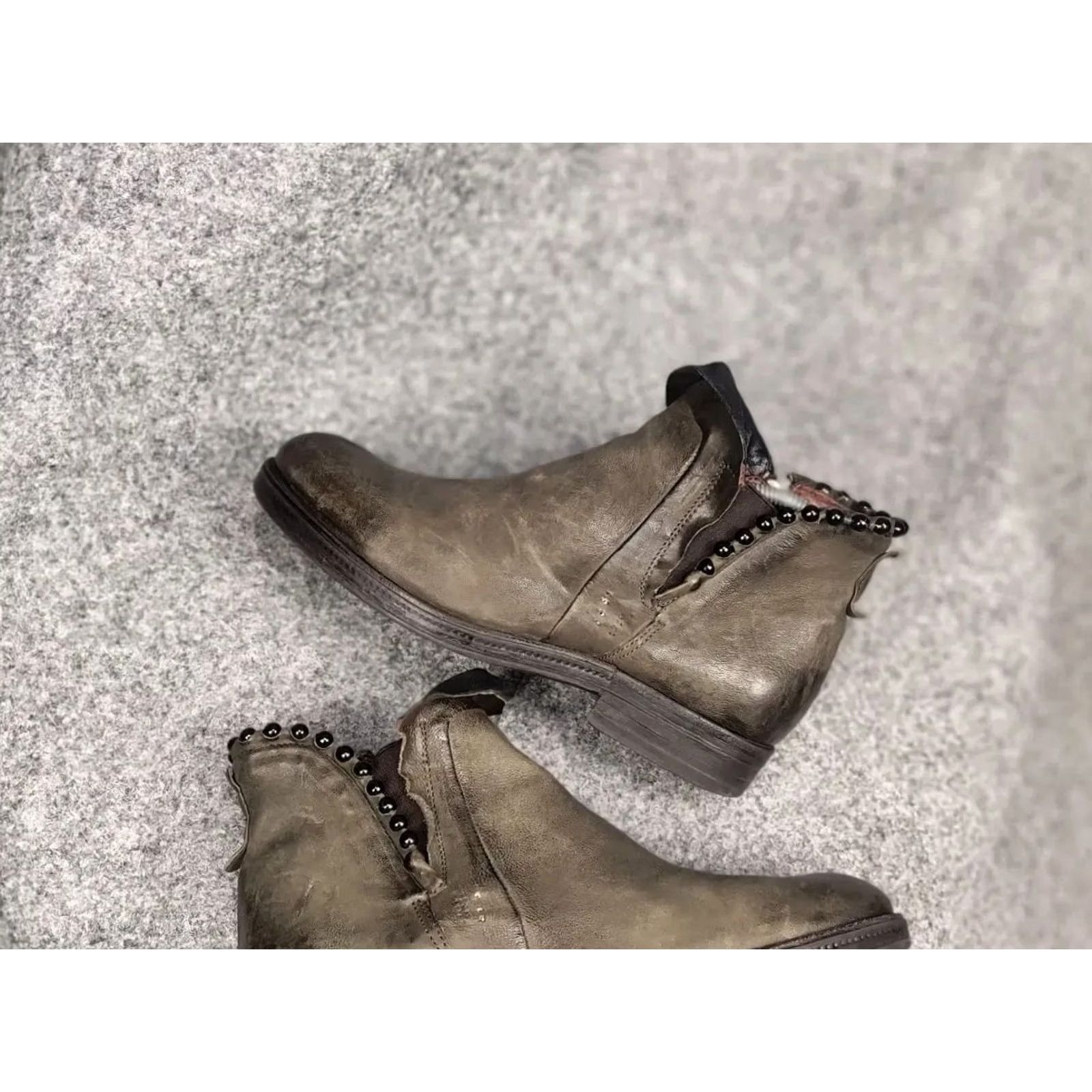 A.S.98 A.S.98 Airstep Design Swamp green color Ankle Zip Leather Boots Mens Size US 7 / EU 40 - 3 Thumbnail