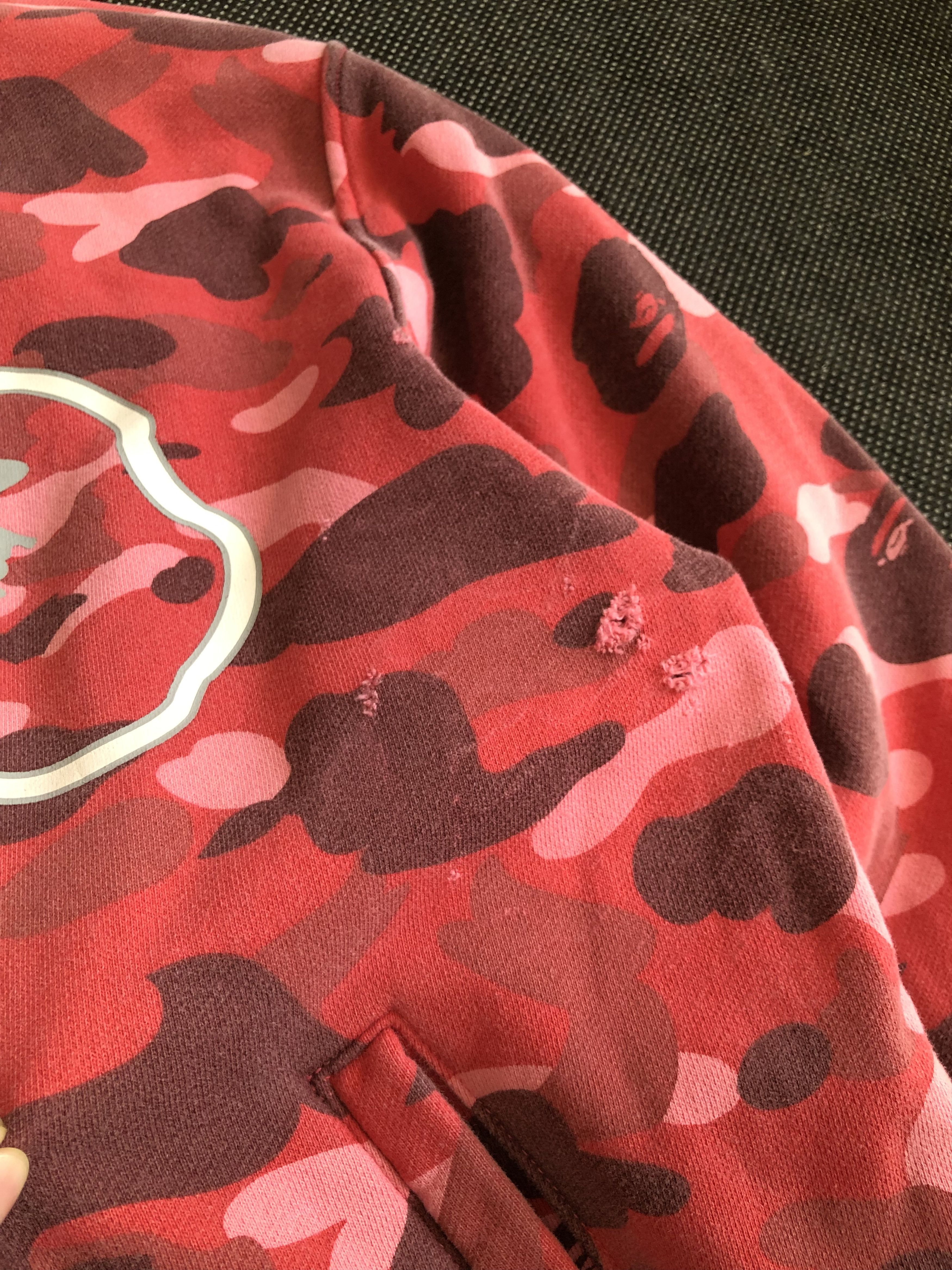 Bape RARE🔥BAPE OG RED CAMO SWEAT VARSITY JACKET Size US L / EU 52-54 / 3 - 12 Thumbnail